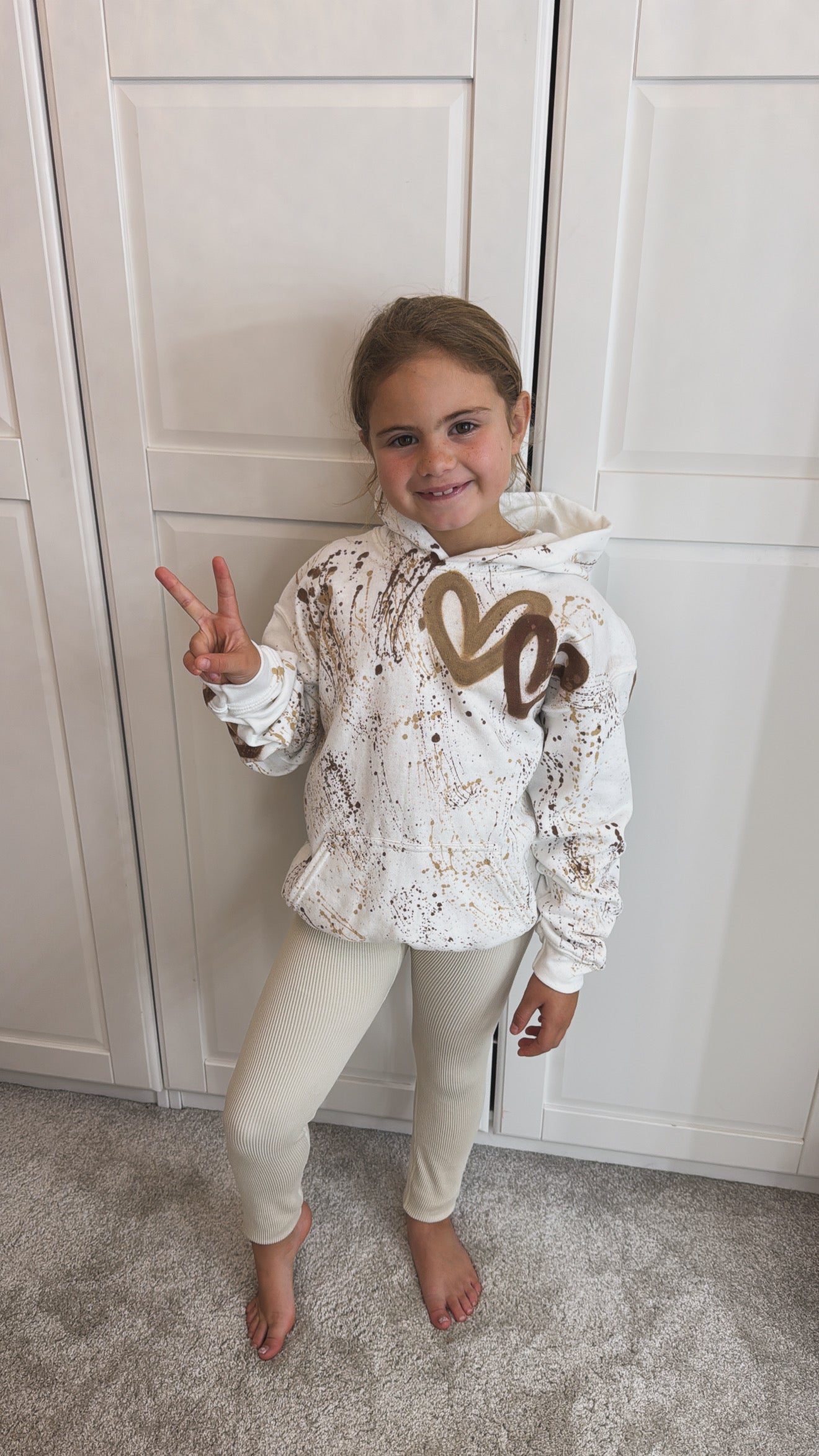 Kids beige legging set💫🤎