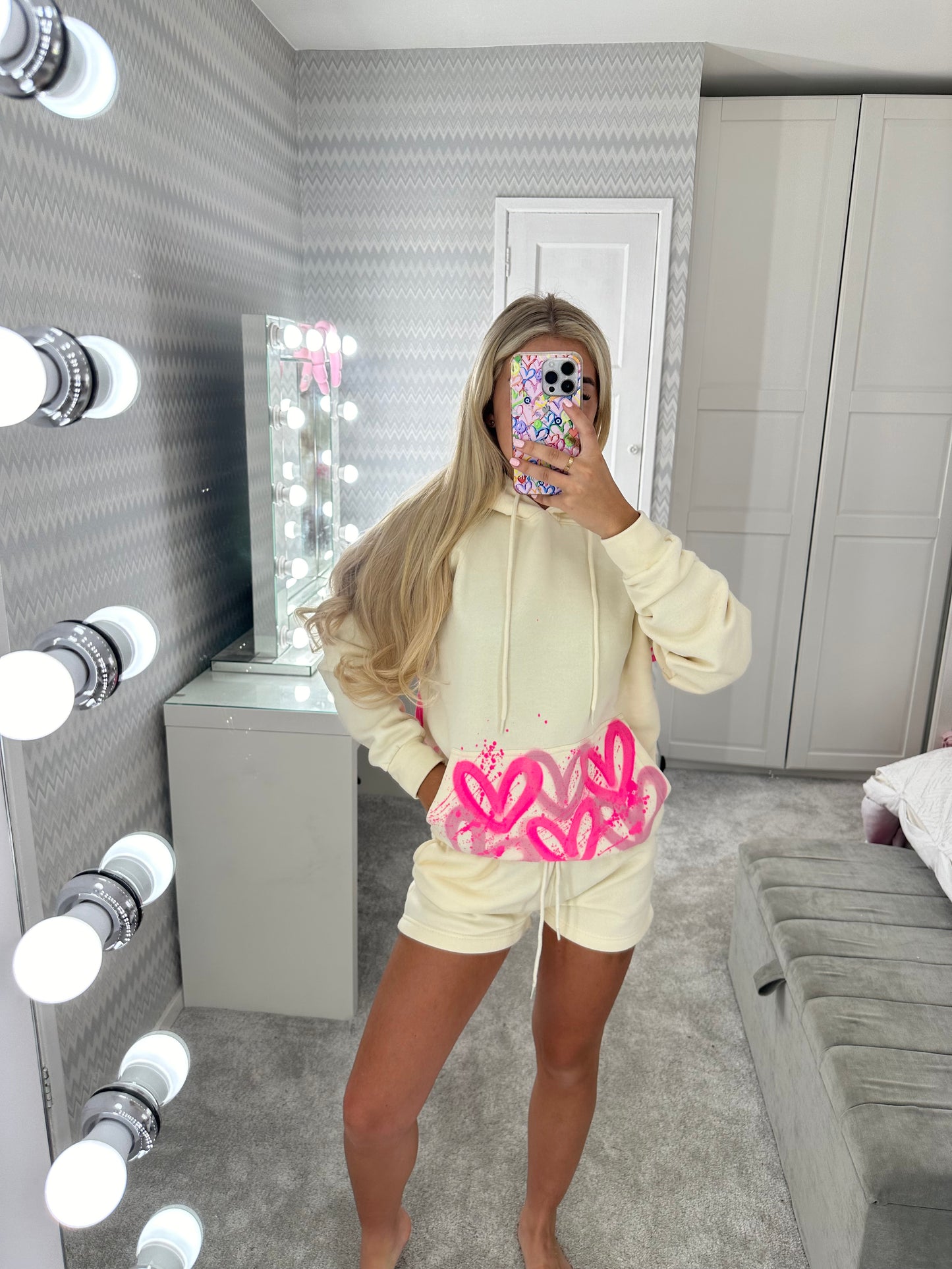 Pink heart short set🩷✌🏼