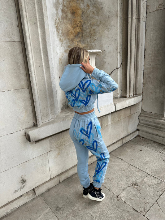 Blue cropped heart tracksuit💙🫶🏼