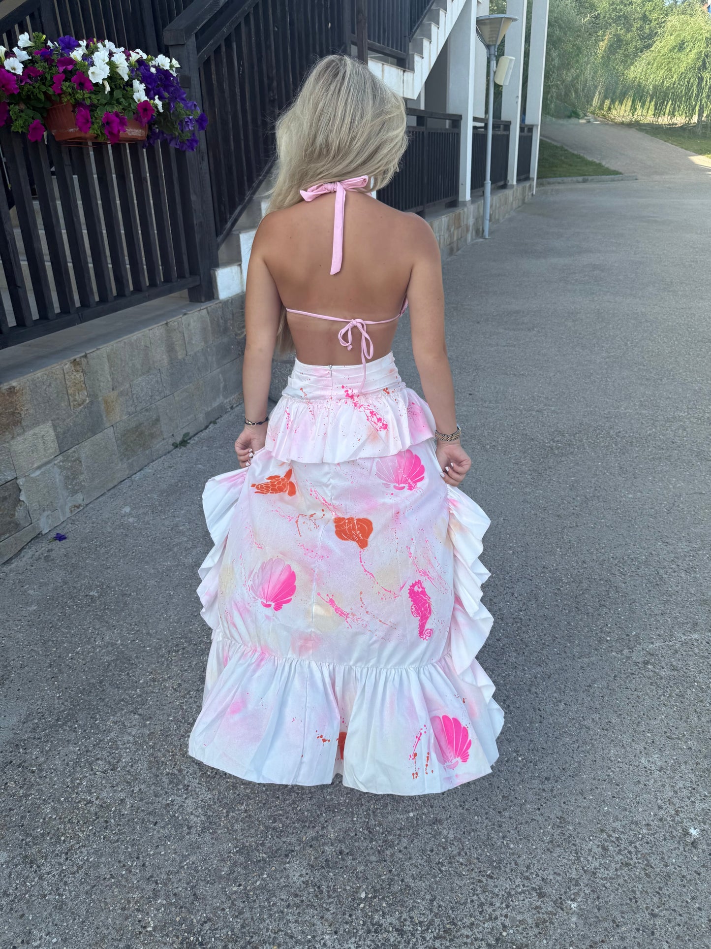 Under the sea beach skirt🧡🪸🐚🩷🌊