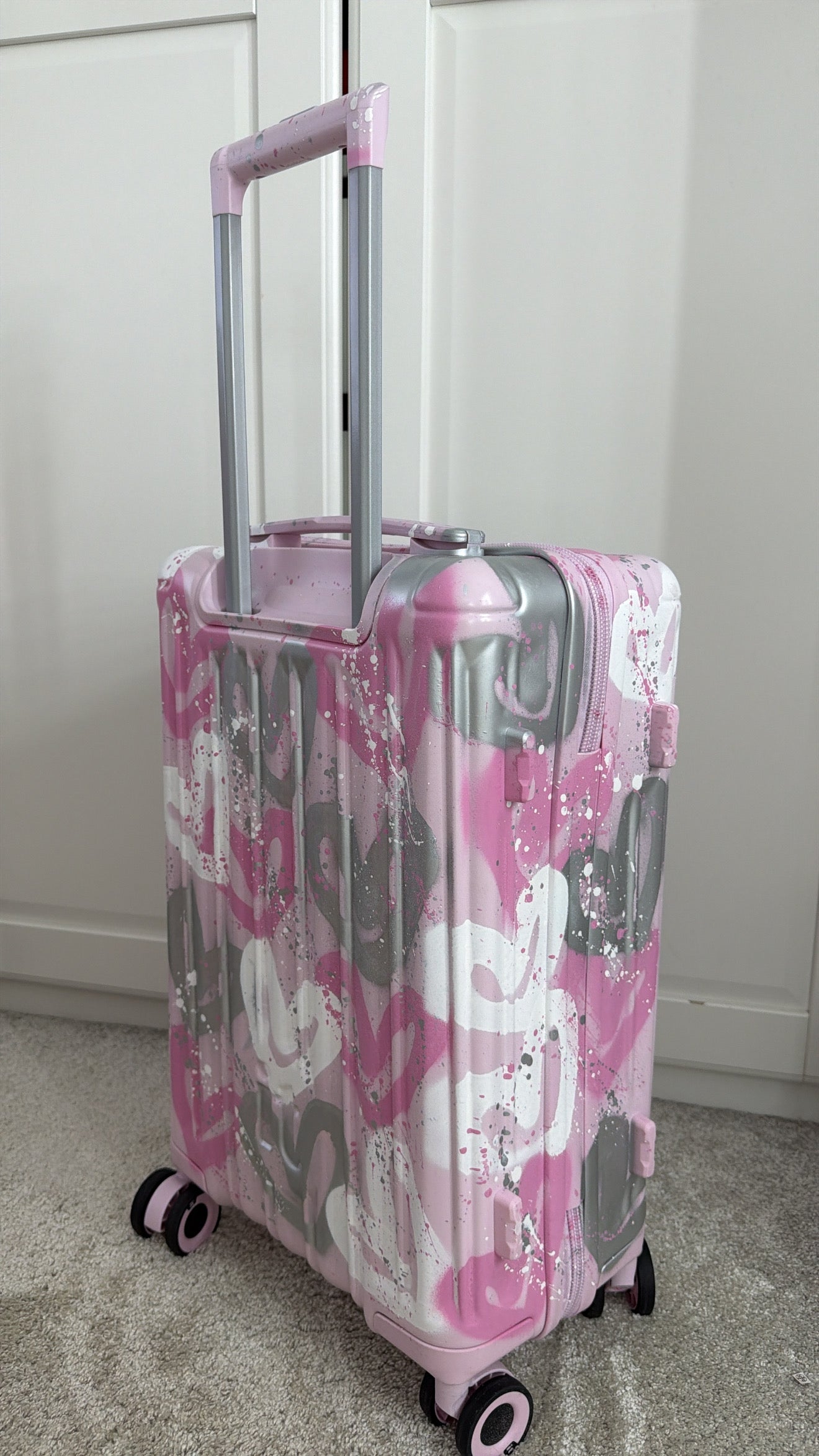 Pink&silver suitcase🩷🪩