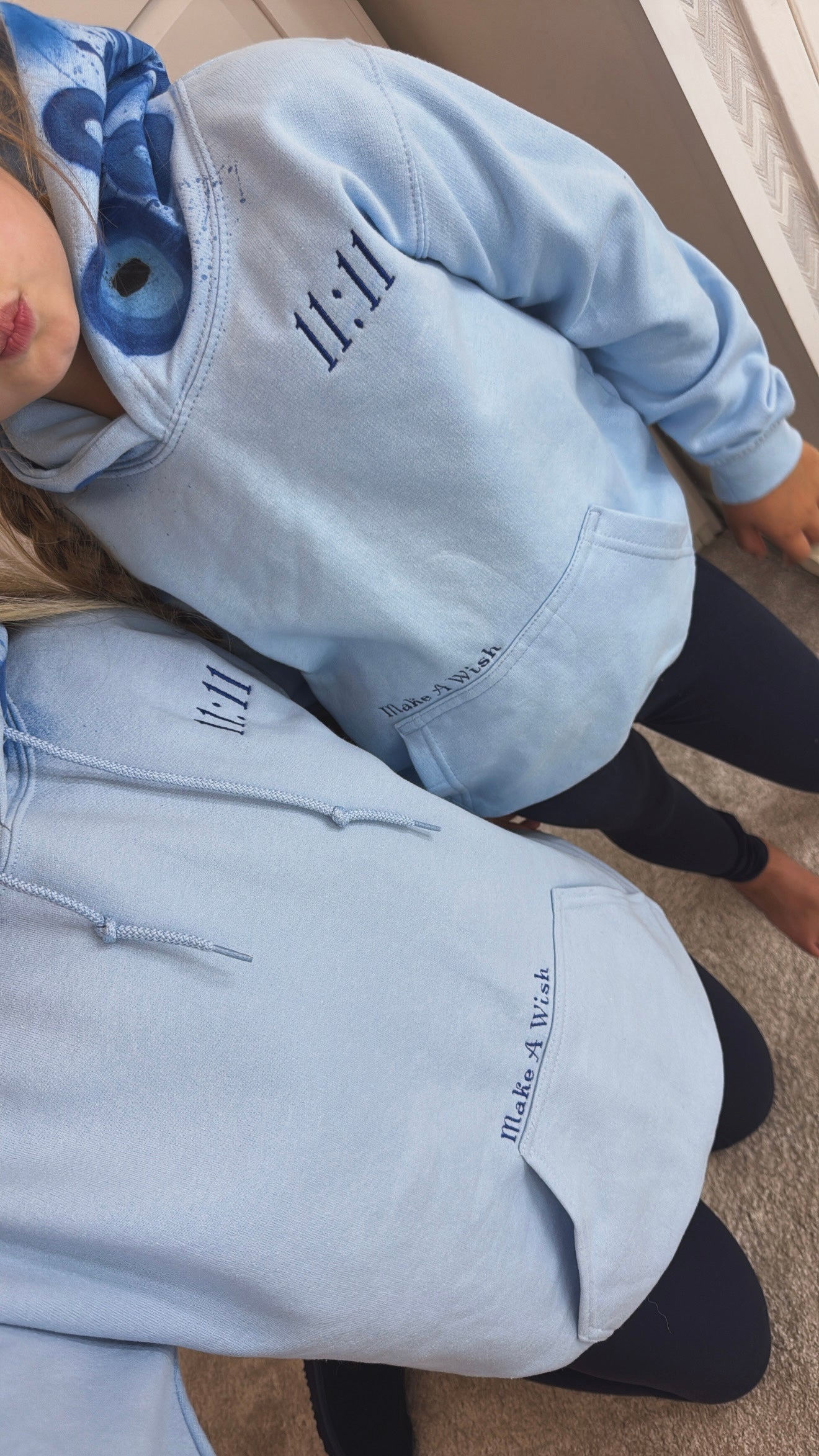 Kids ‘11:11 make a wish’ Hoodie💙🧿🩵