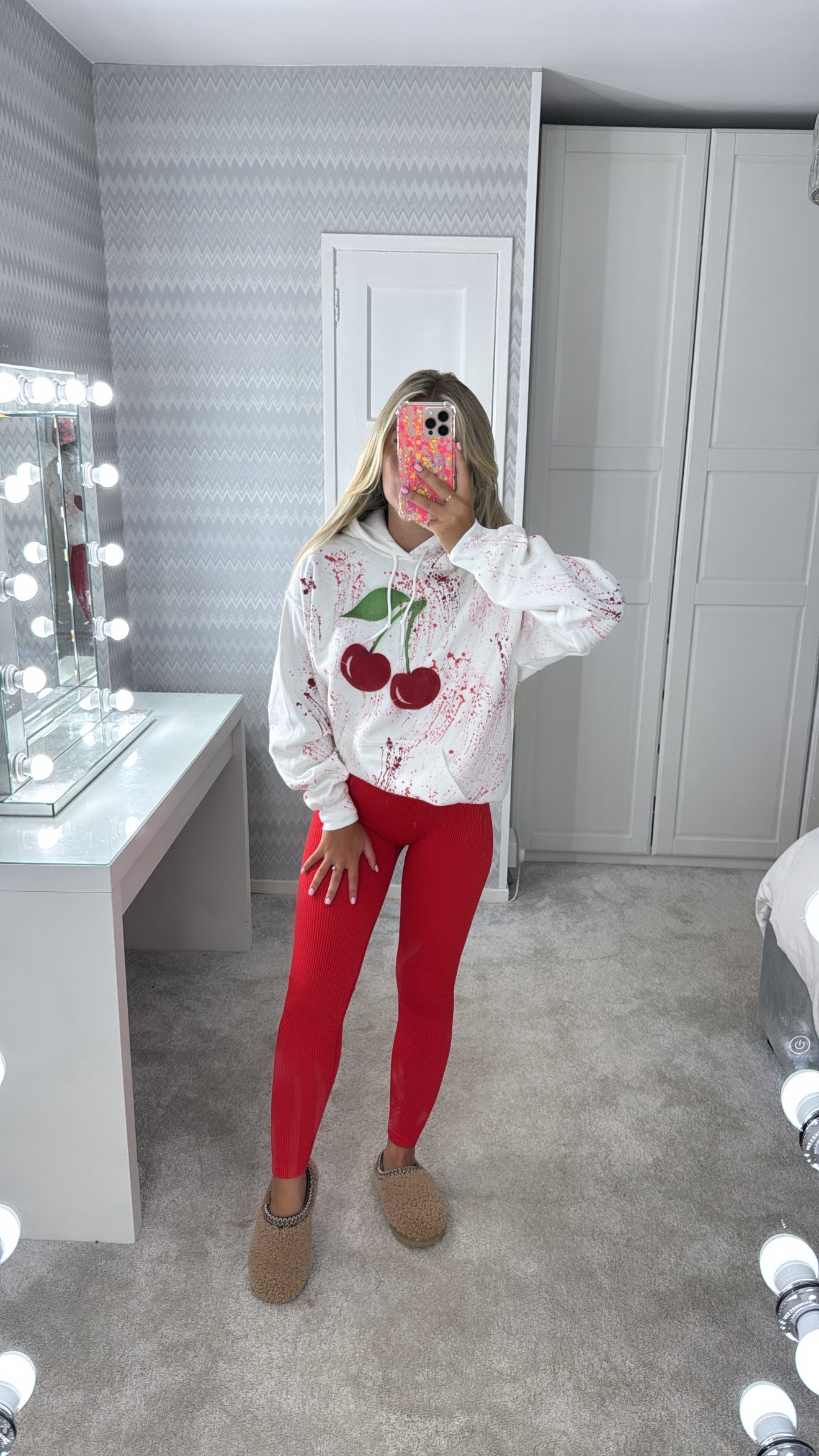 Kids cherry heart hoodie🍒