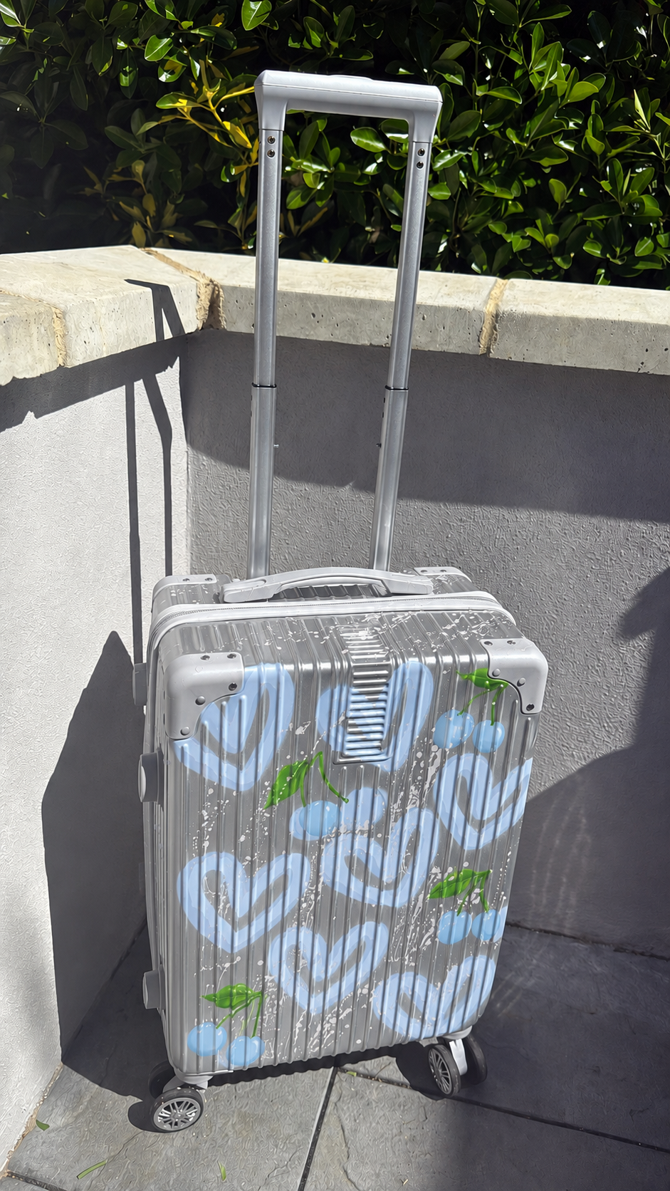 Blue cherry suitcase🩵🍒