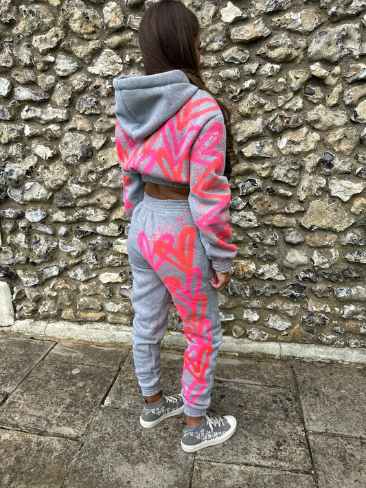 Neon cropped tracksuit🩷❤️
