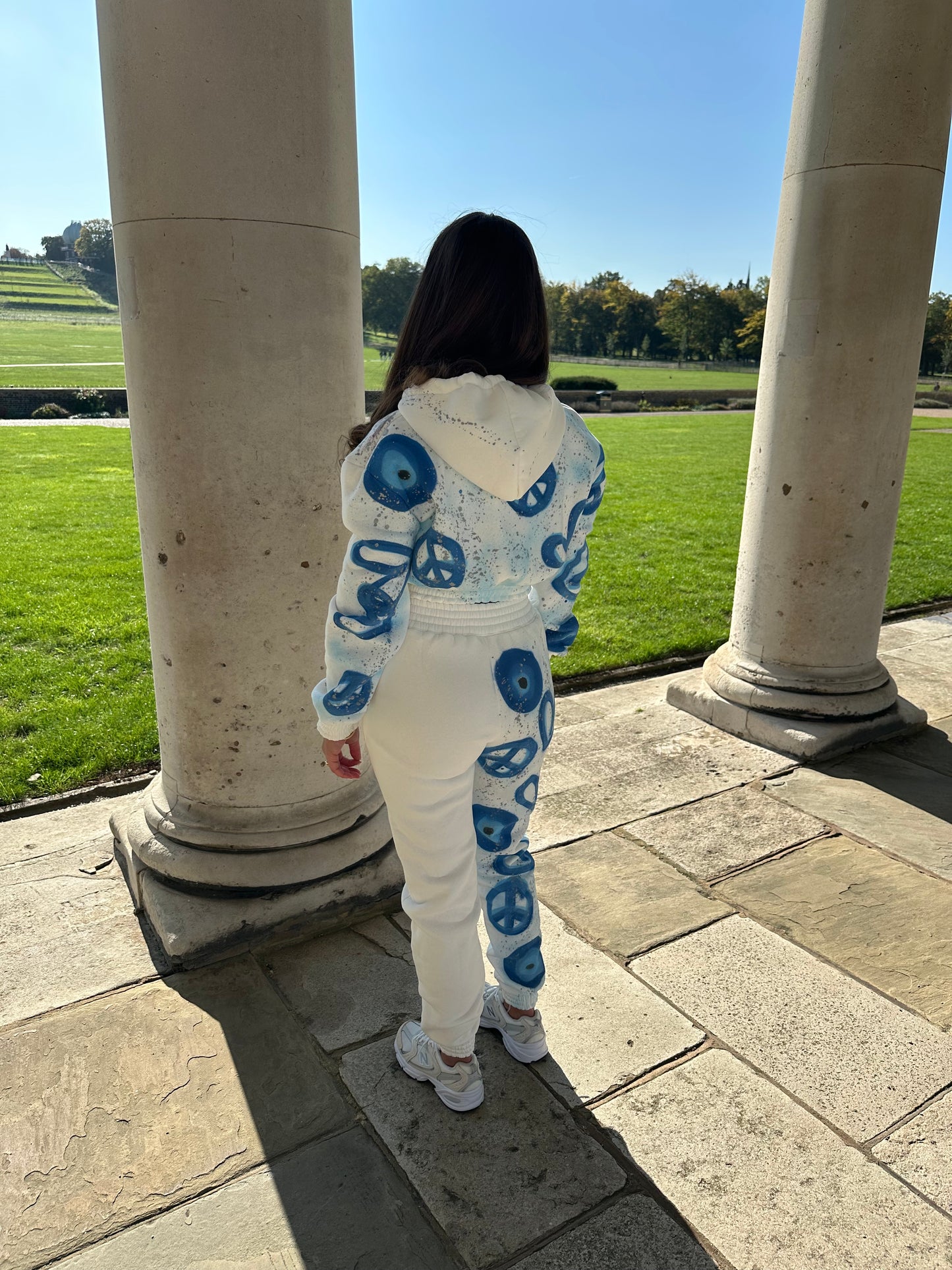Blue evil eye cropped tracksuit🧿