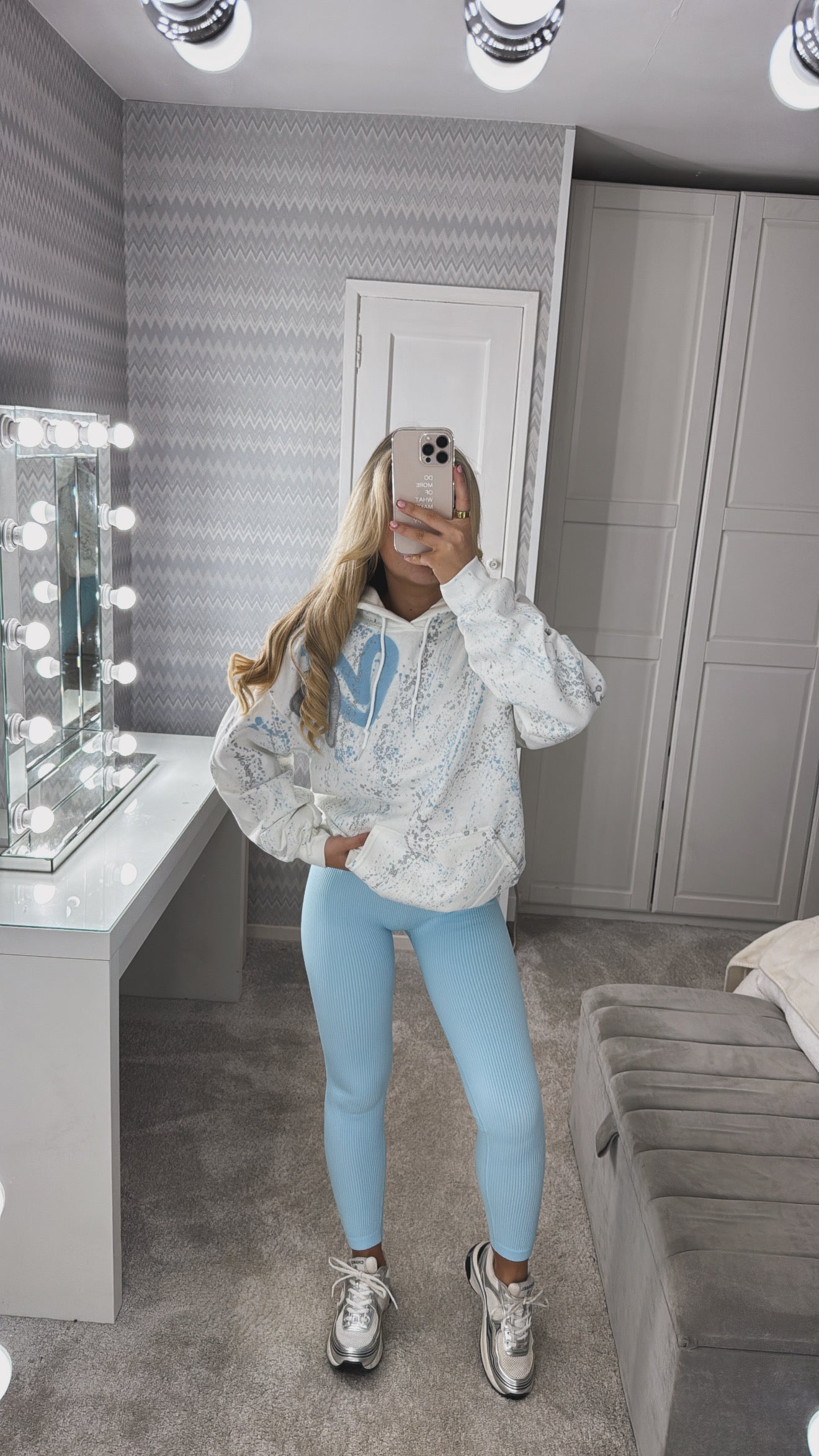 Blue&silver leggings set🩶🩵