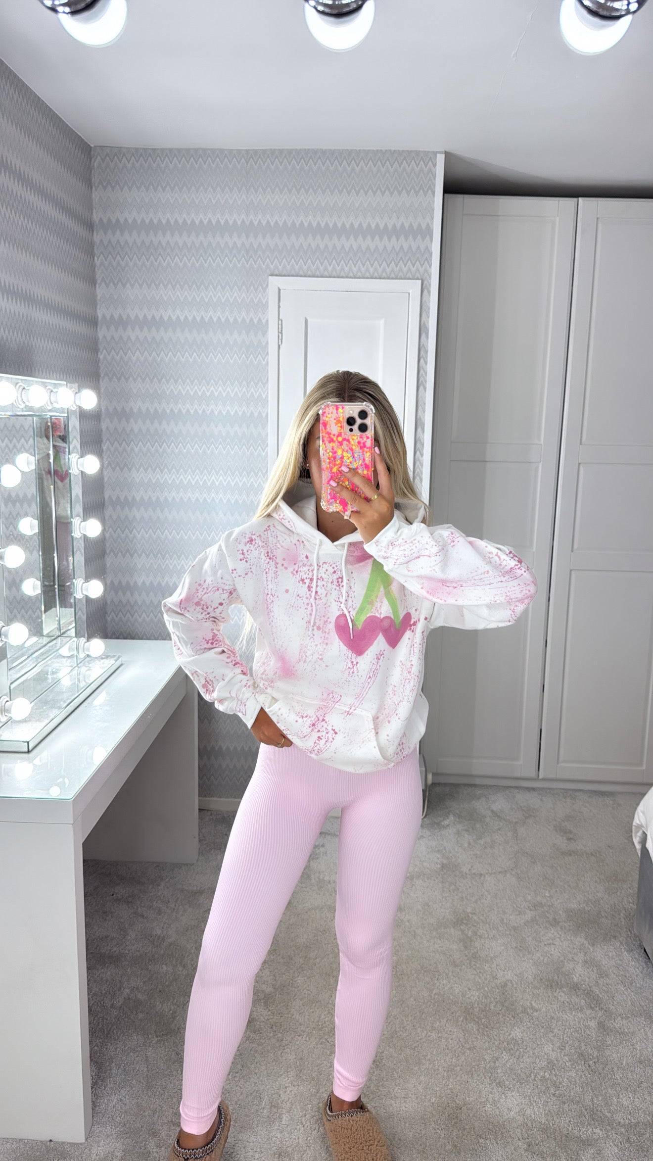 Pink cherry legging set💘