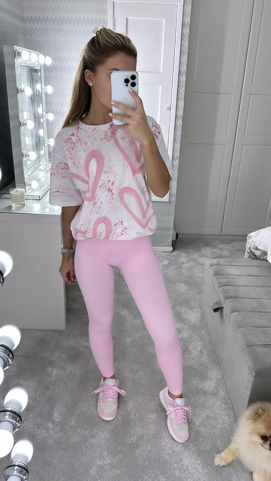 Baby pink leggings set💗🪩✌🏼