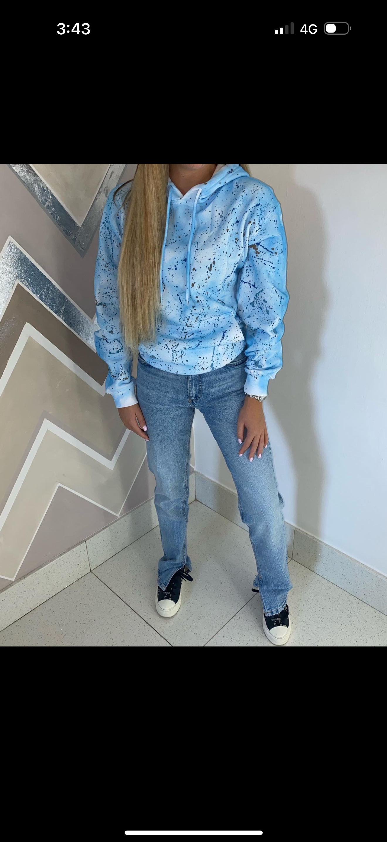 Kids blue heart hoodie💙🩵