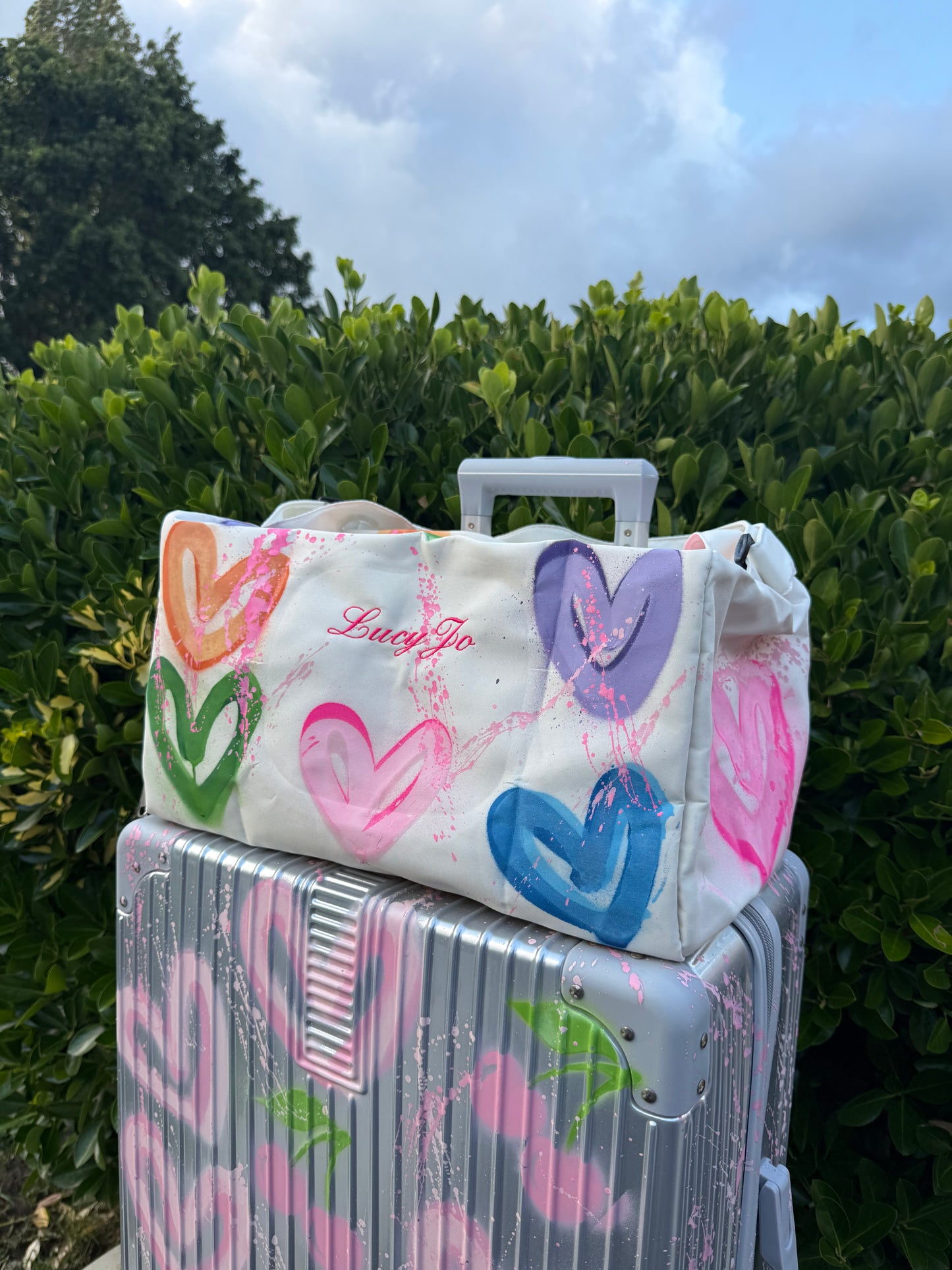 Rainbow heart travel bagπ©·πππ©΅