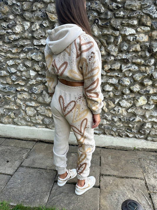 Beige cropped tracksuit🐚🪐🤍