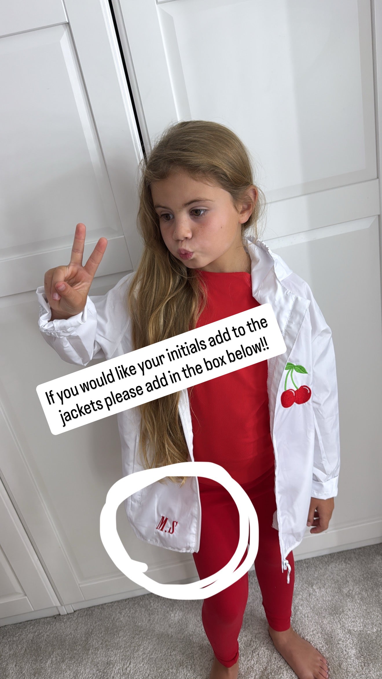 Kids cherry windbreaker❤️🍒💫