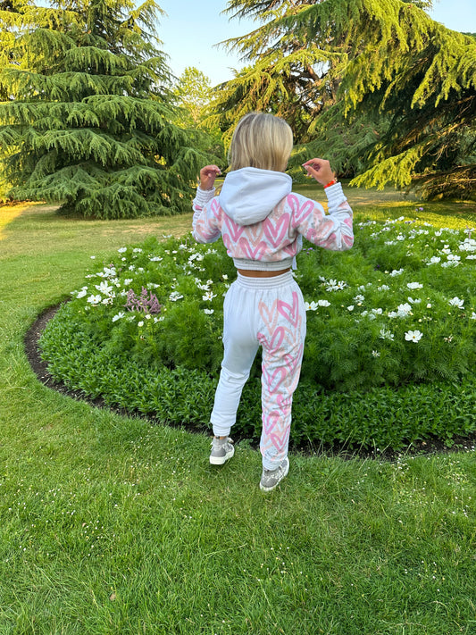 Pink cropped tracksuit🩷🫶🏼