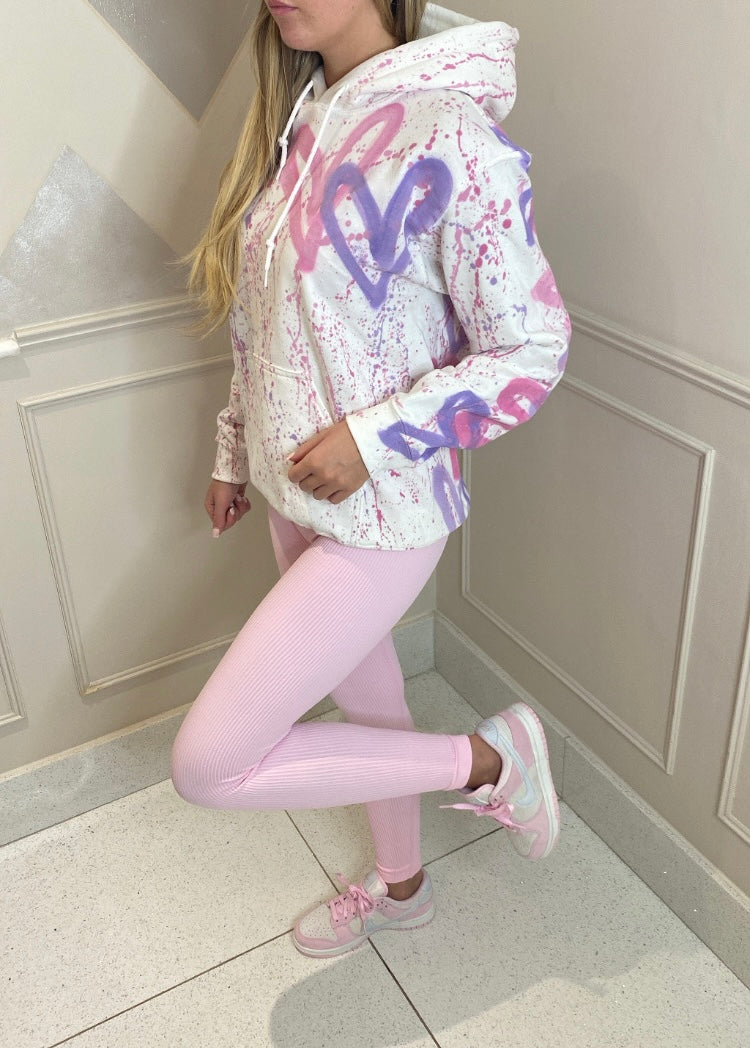 Pink&purple heart legging set๐๐ซถ๐ผ๐