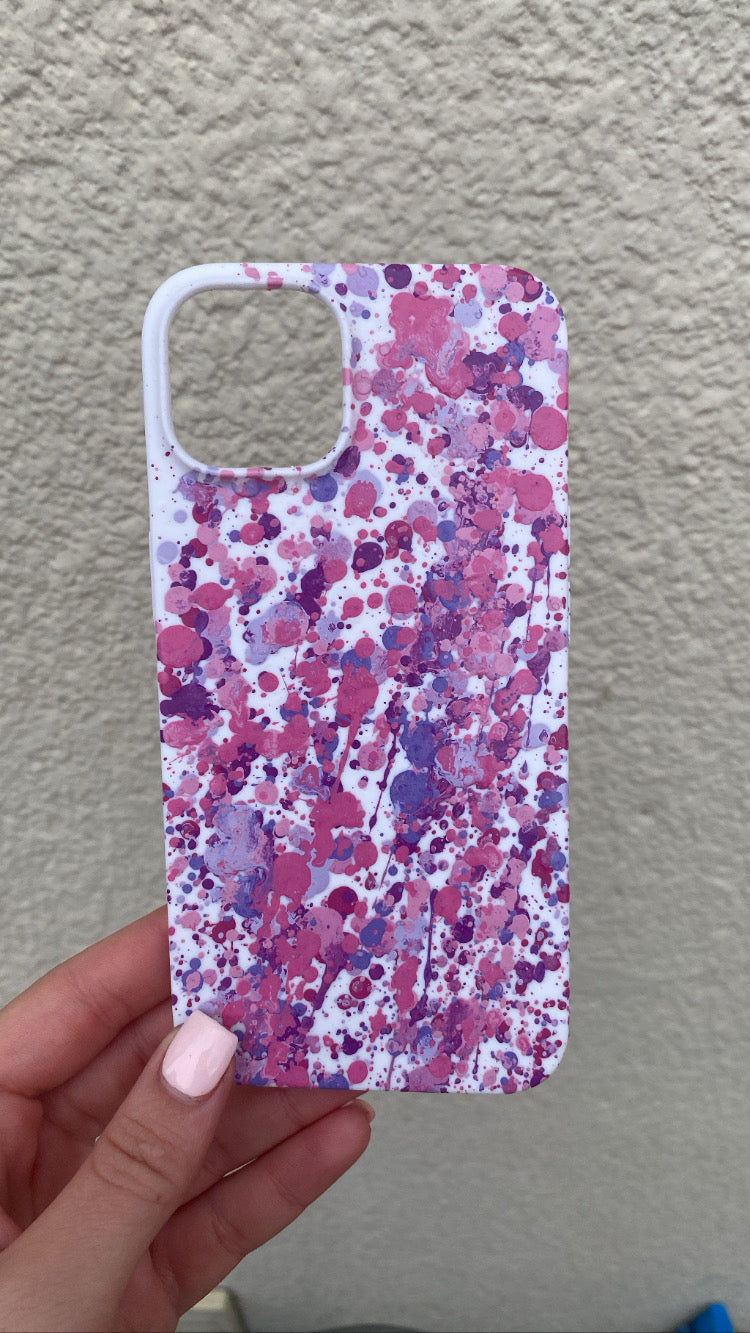 Pink&purple splattered phone caseπππ