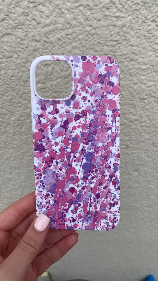 Pink&purple splattered phone case💗💜💗