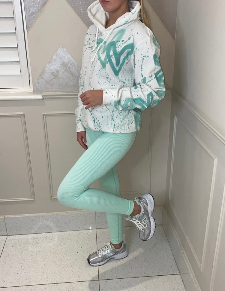 Mint heart legging set✌🏼