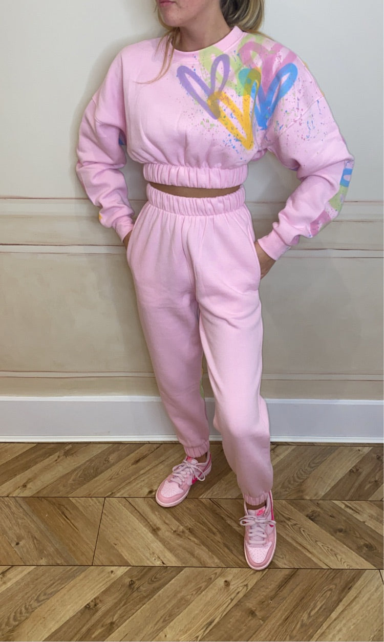 Pink pastel cropped tracksuit๐๐โ๐ผ๐๐