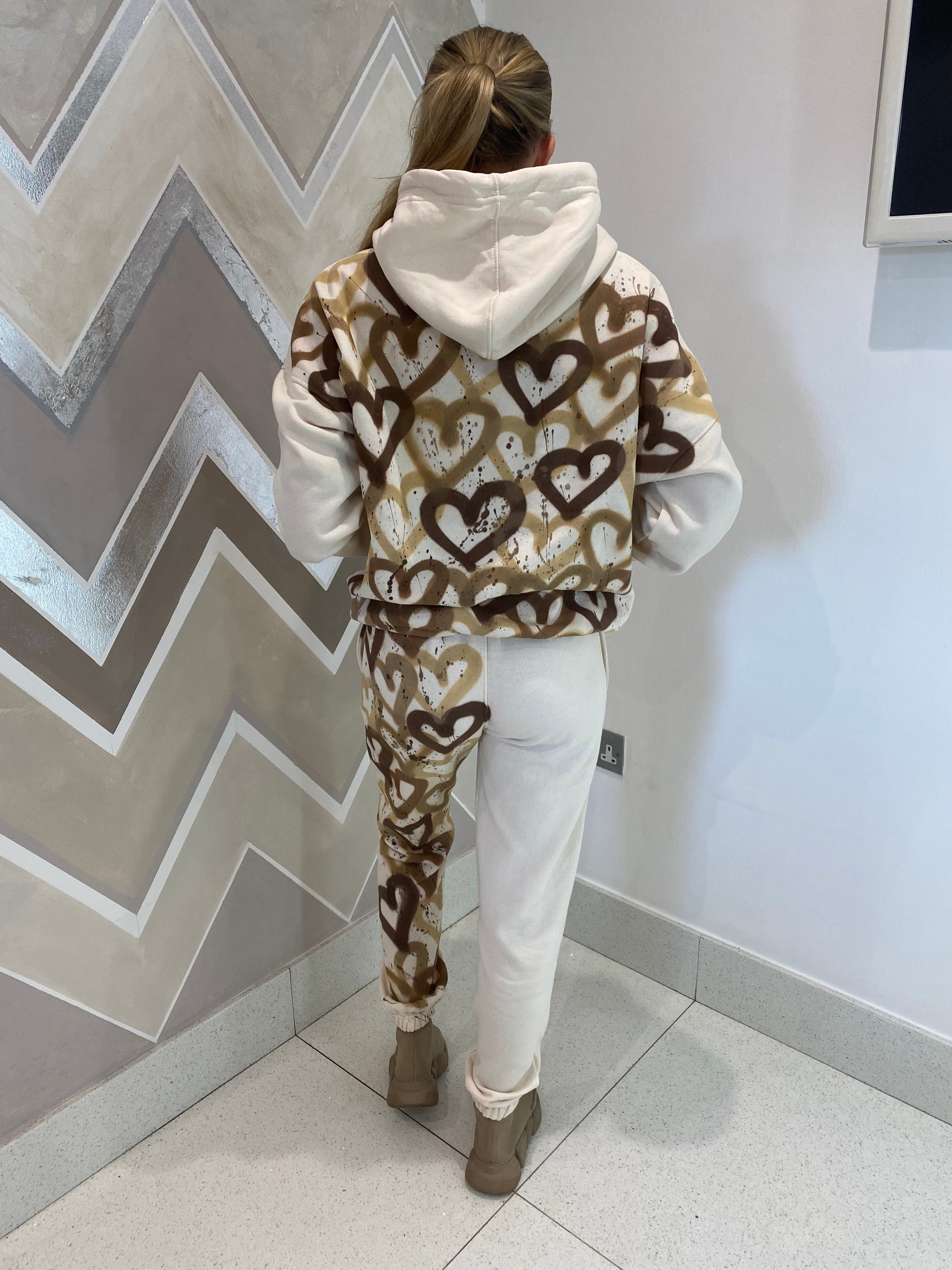 Beige Cotton Canyon Print Tracksuit