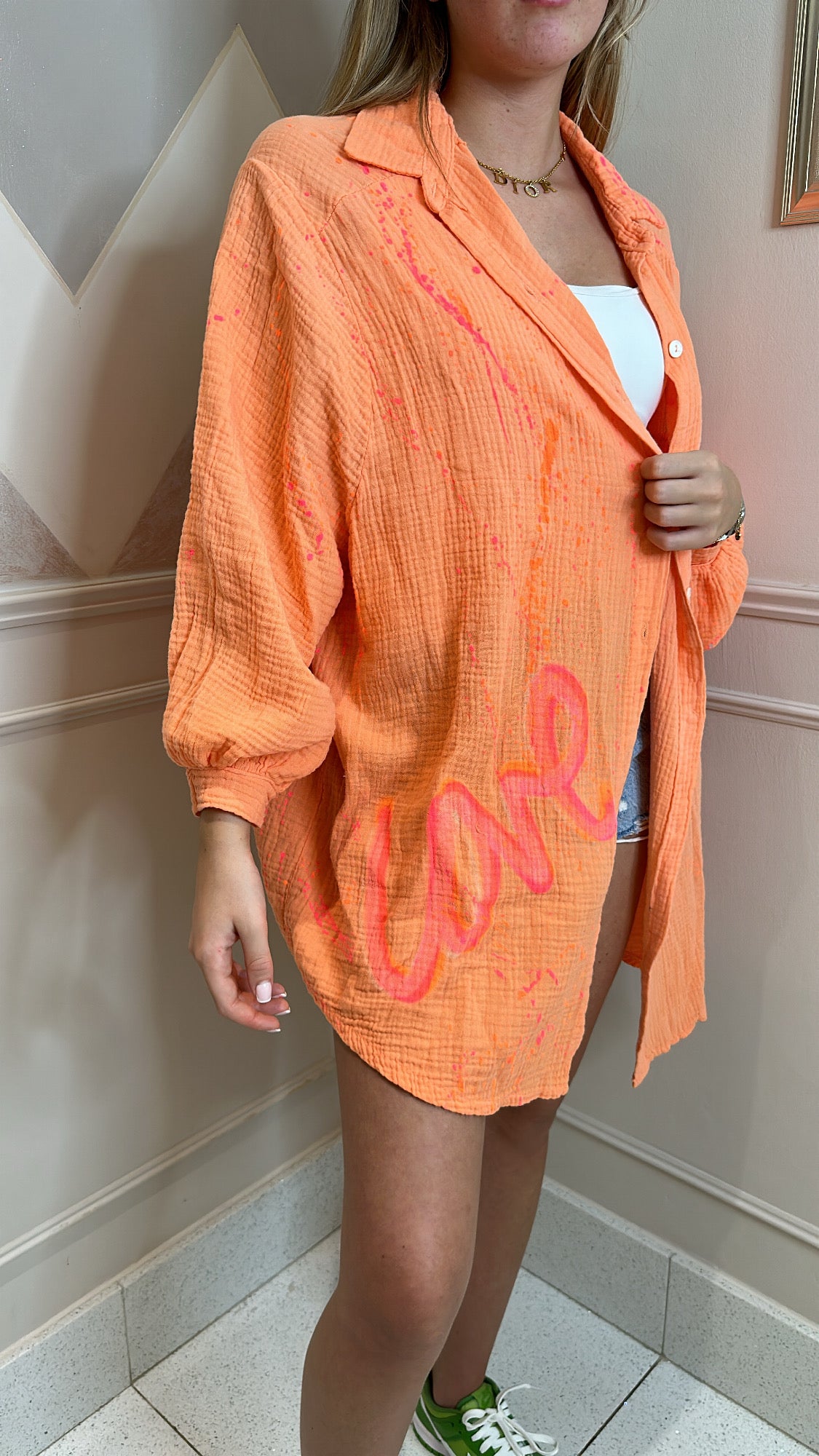 Orange oversized shirt🧡💫