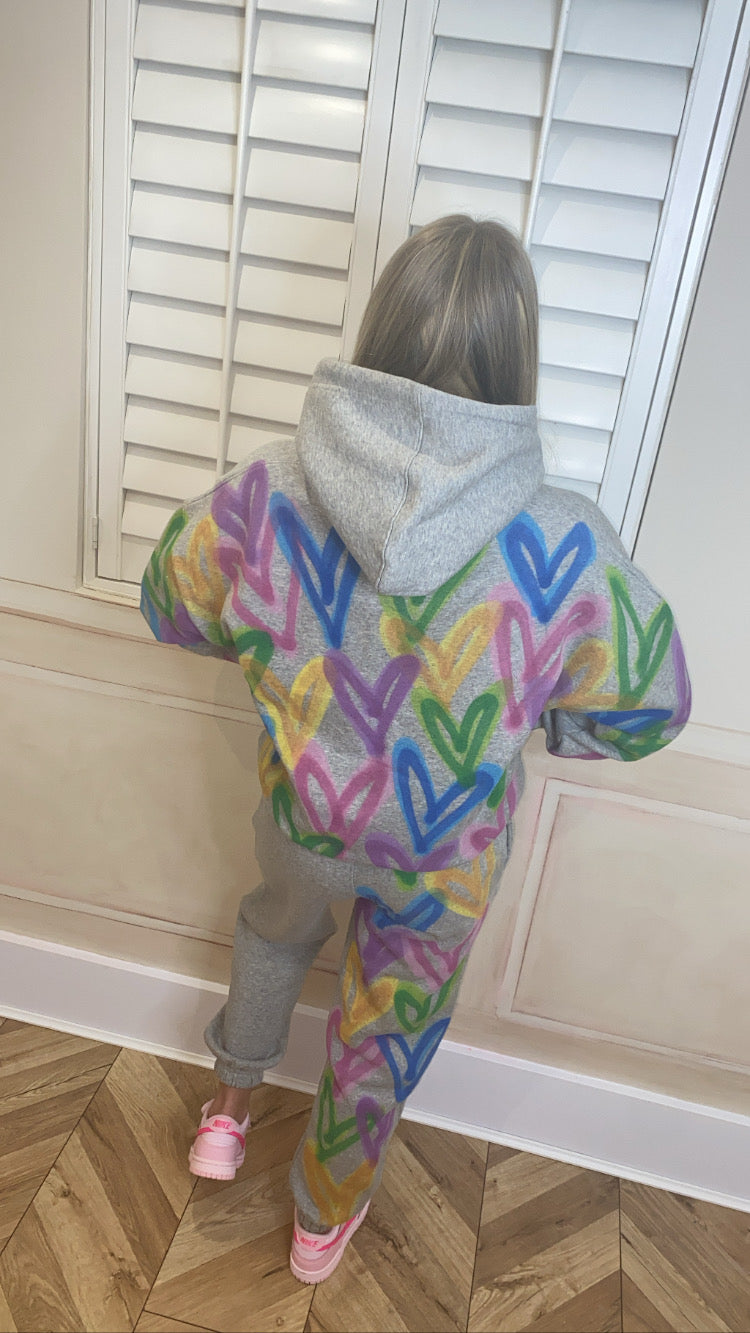 Multicoloured heart tracksuit💓💚💙