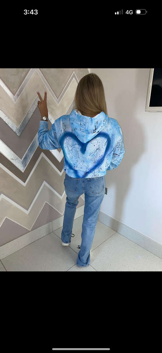 Kids blue heart hoodie💙🩵