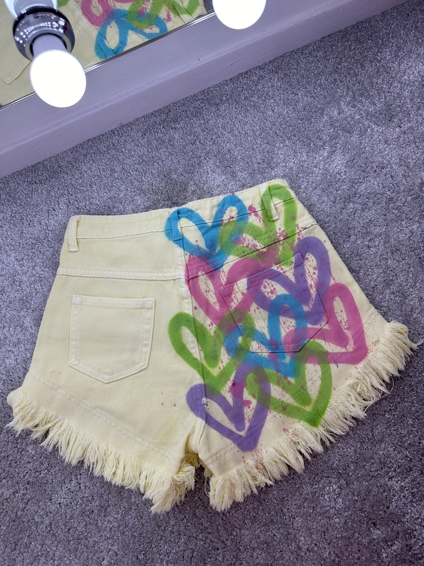 Yellow pastel shorts🩷🩵💛💜💚