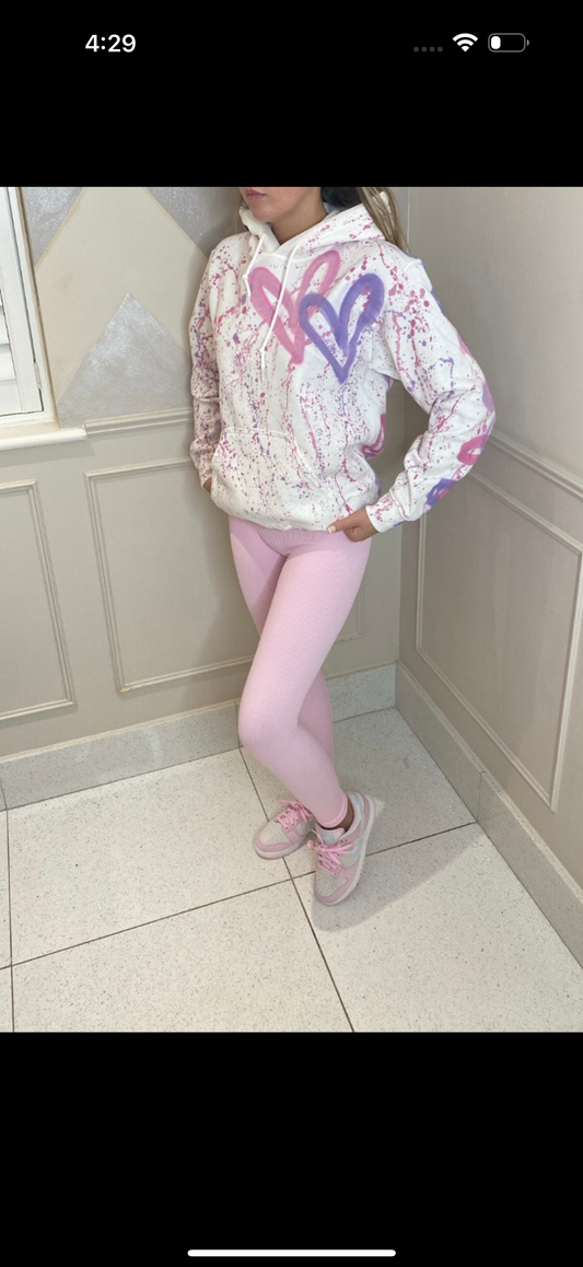 Kids Pink&purple heart hoodie💜🩷