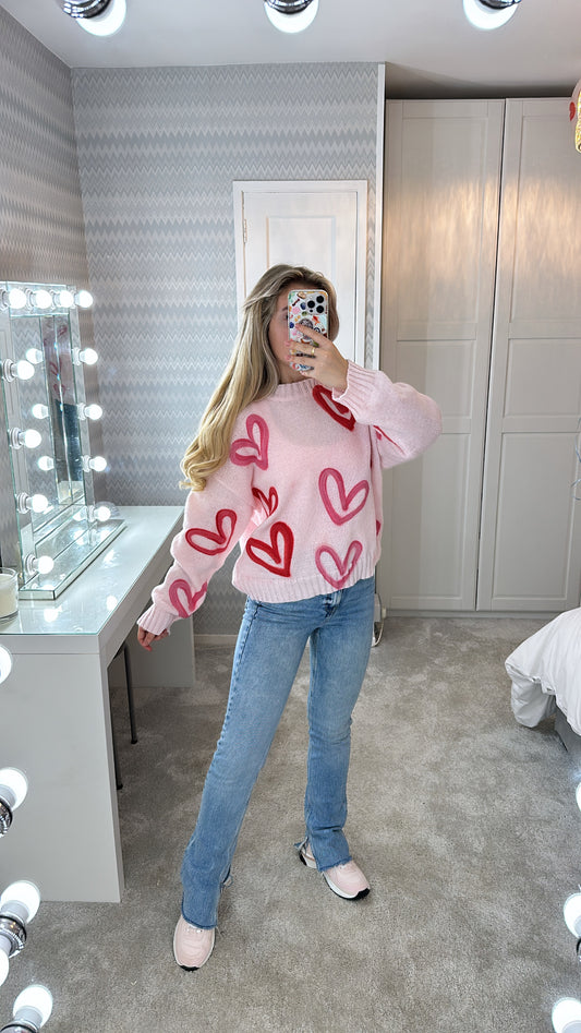 Pink&red heart jumper🩷❤️