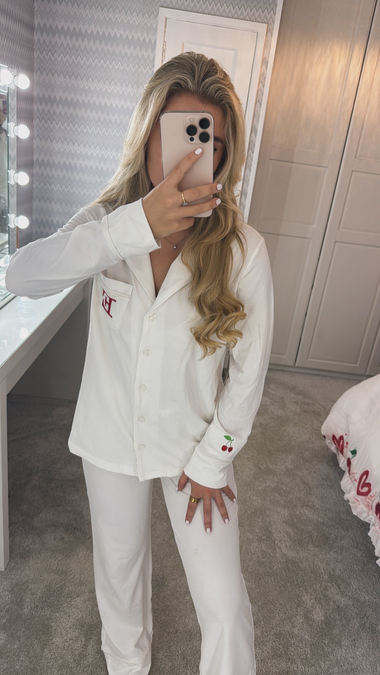 Cherry embroidery pyjamas🍒