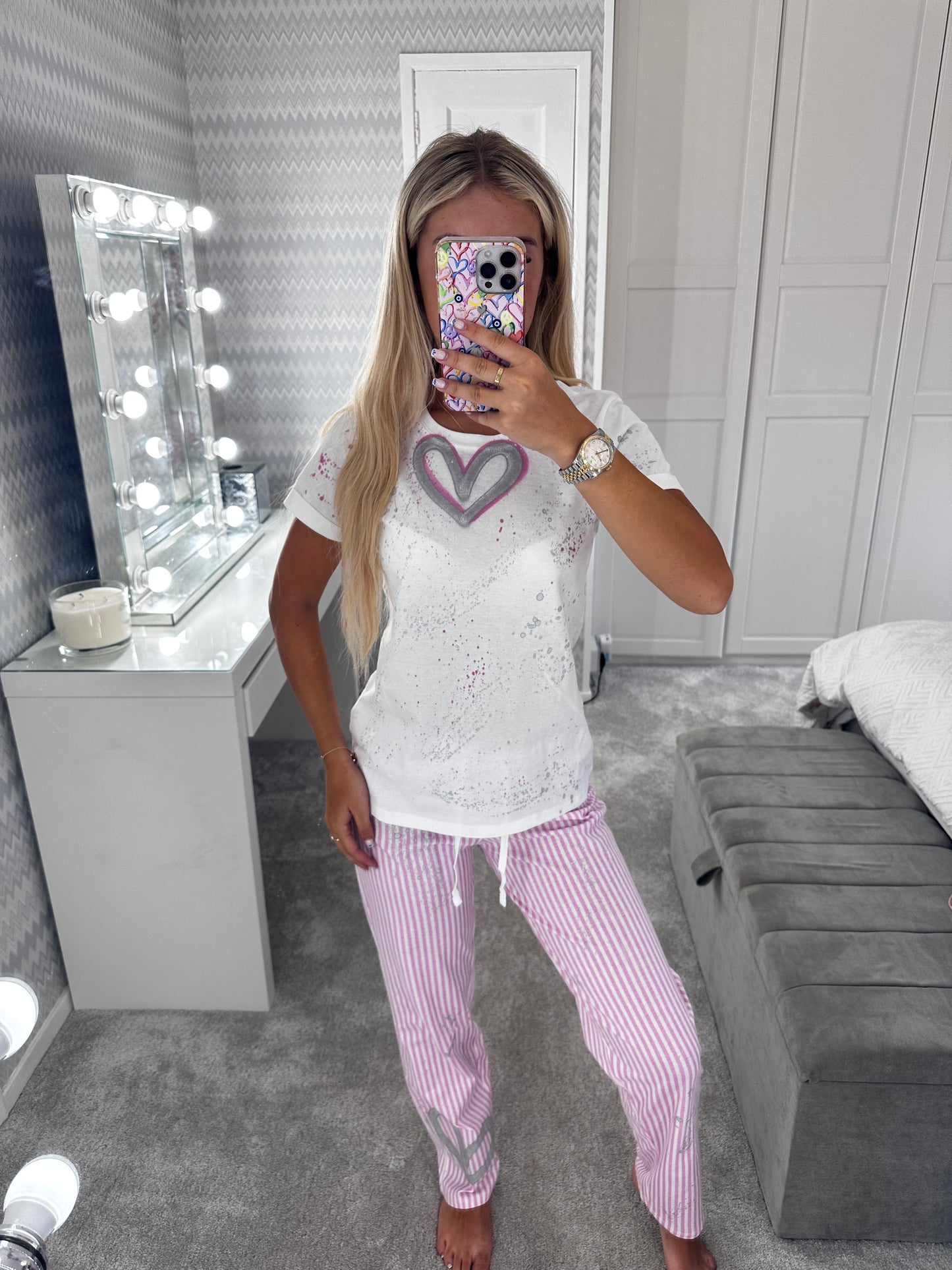 Pink&silver pyjama set🩷🪩