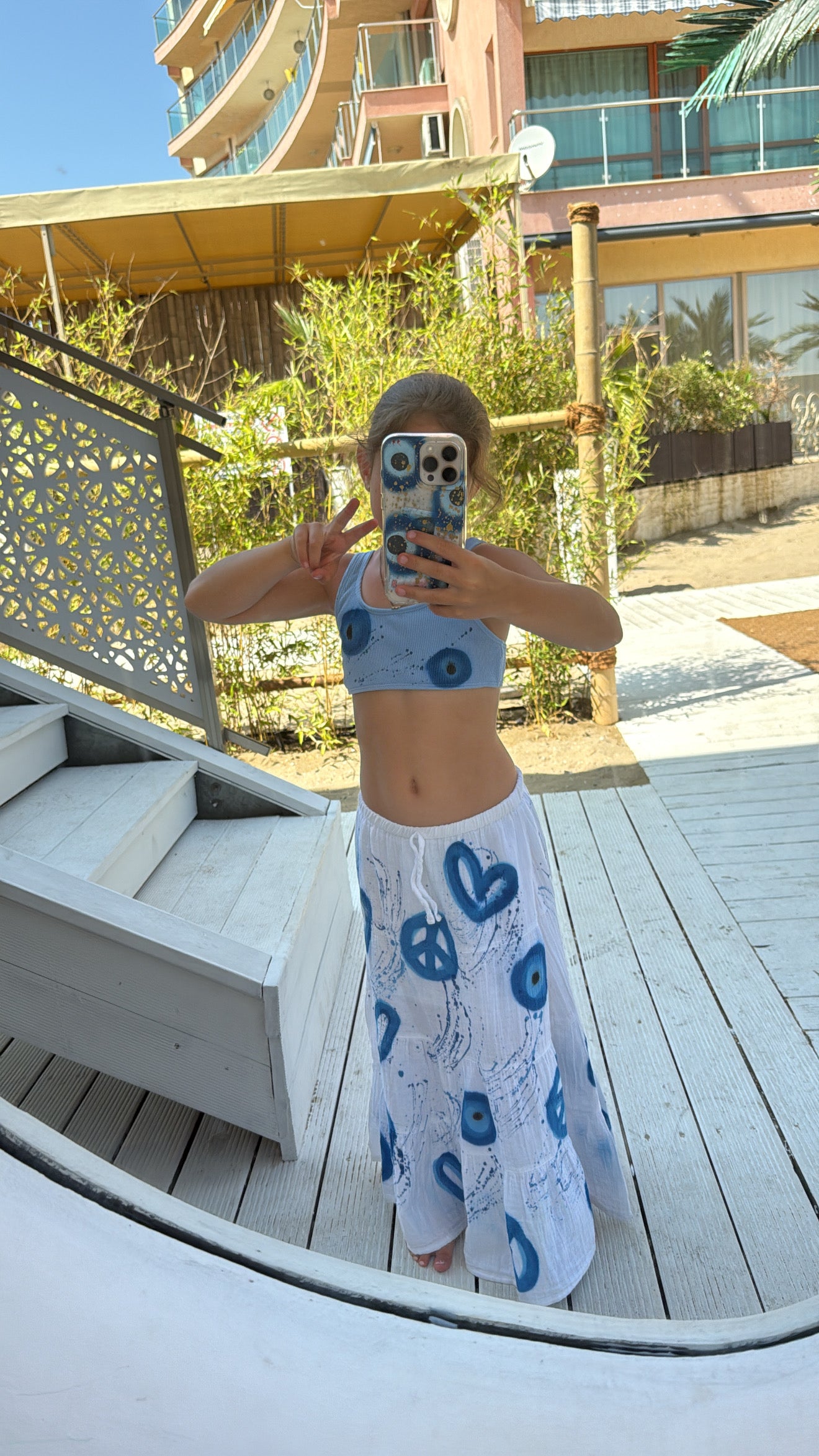 Kids evil eye beach skirt🧿💙