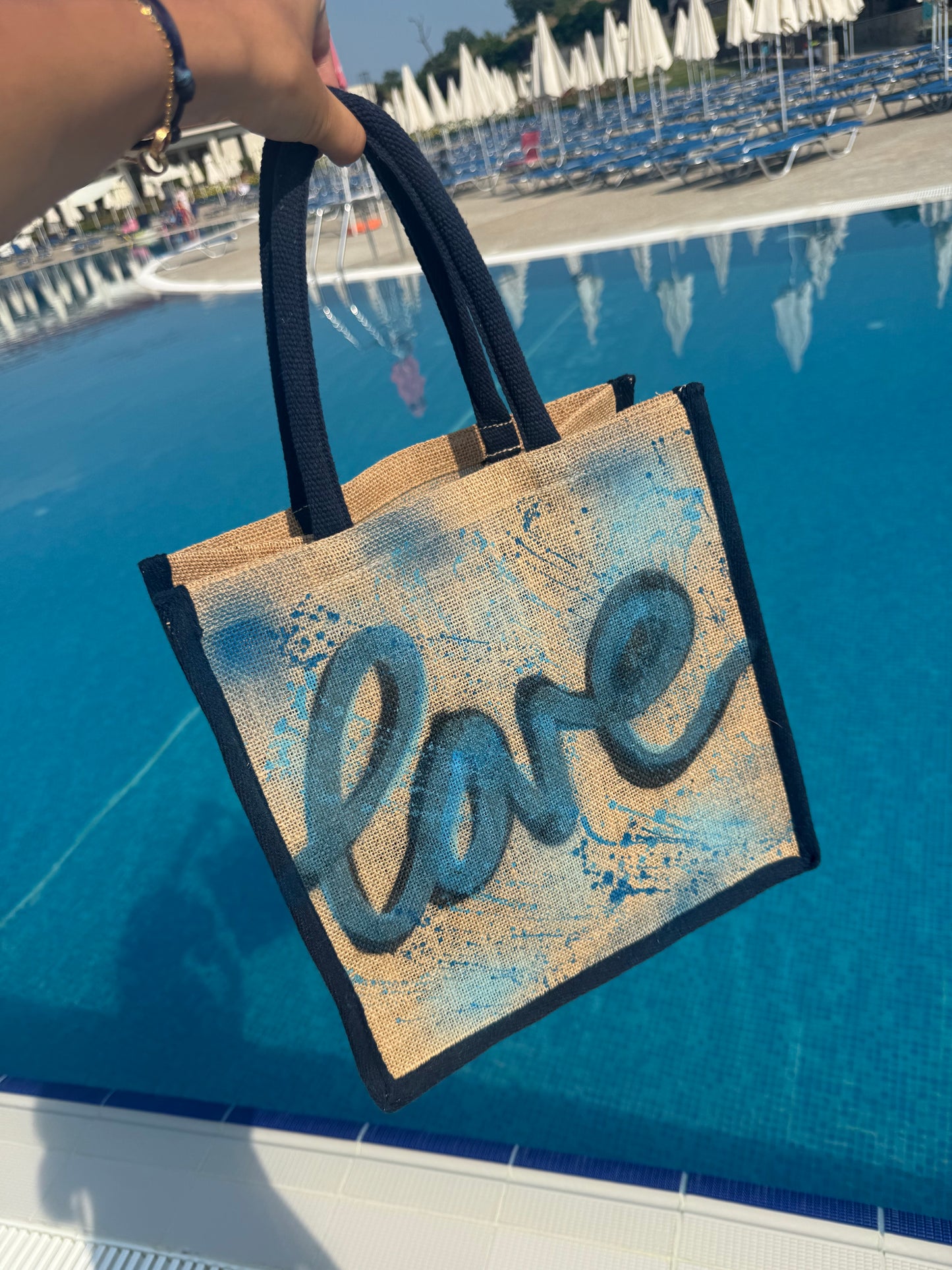 Navy love beach bag💙🩵
