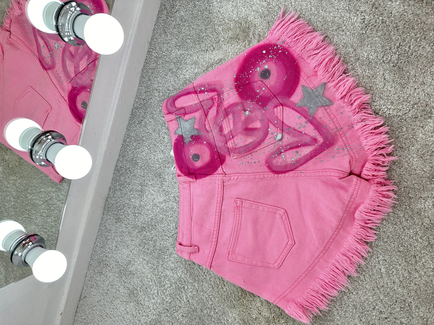 Evil eye pink shorts