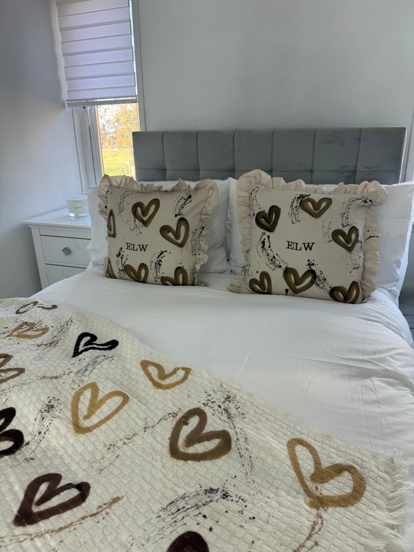 Beige heart pillow case💫🫶🏽