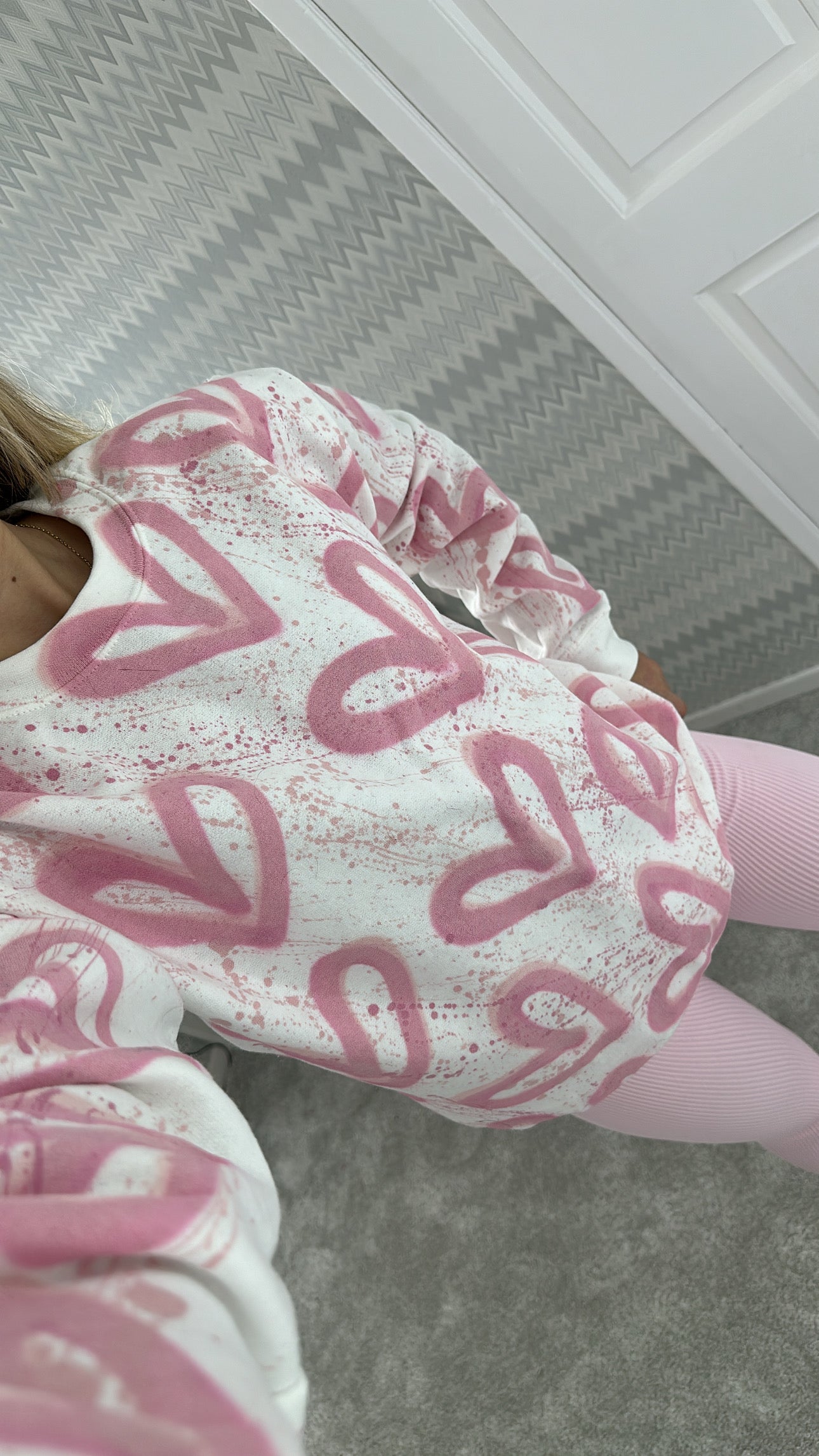 Heartbeat Petals Pink Hoodie for Women (USA Size)