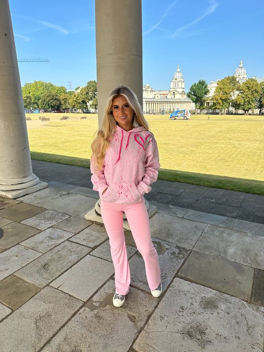 Pink heart flare legging set🩷✌🏼