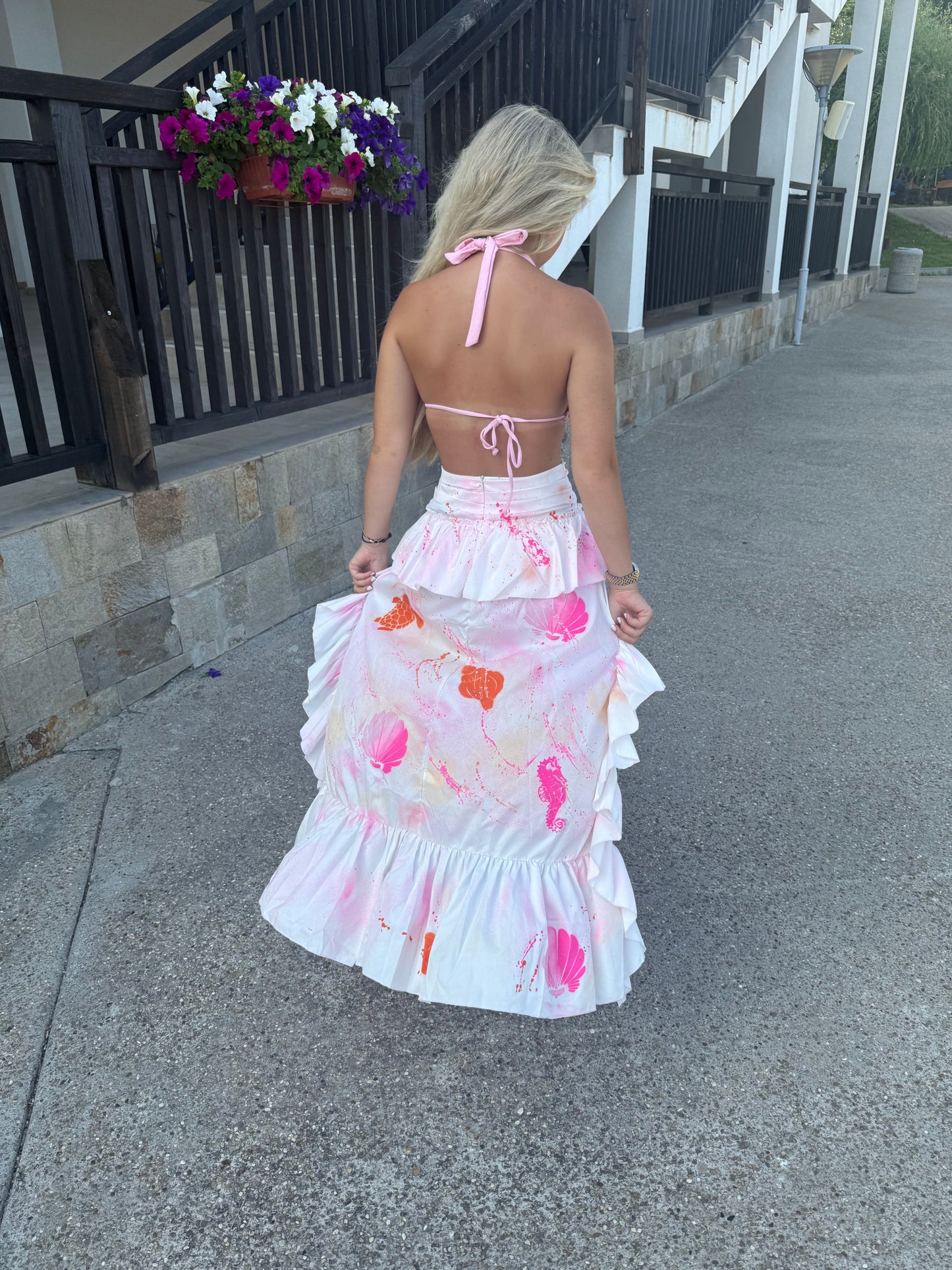 Under the sea beach skirt🧡🪸🐚🩷🌊