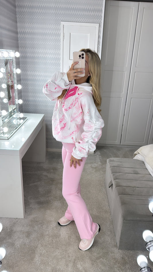 Pink heart ruffle hoodie set💕