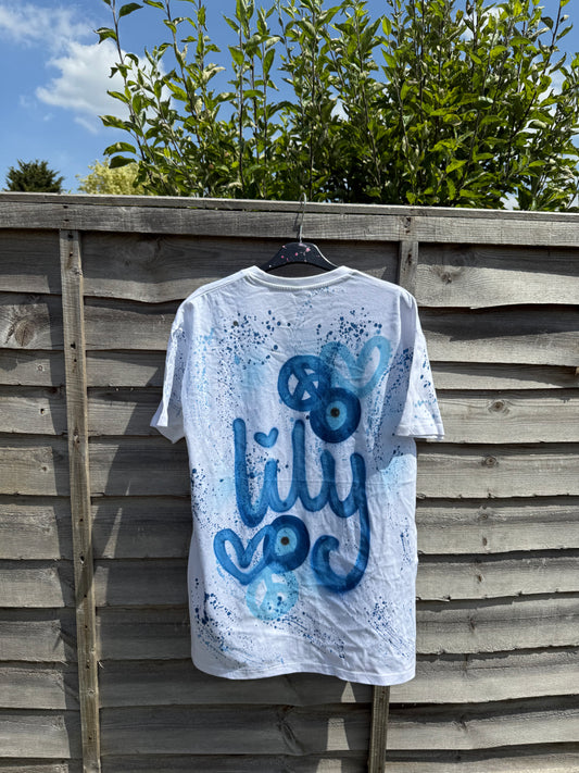 Personalised evil eye T-shirt🧿💙🩵