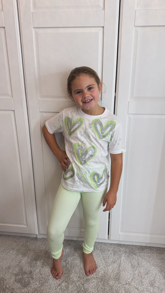 Kids lime legging set💫