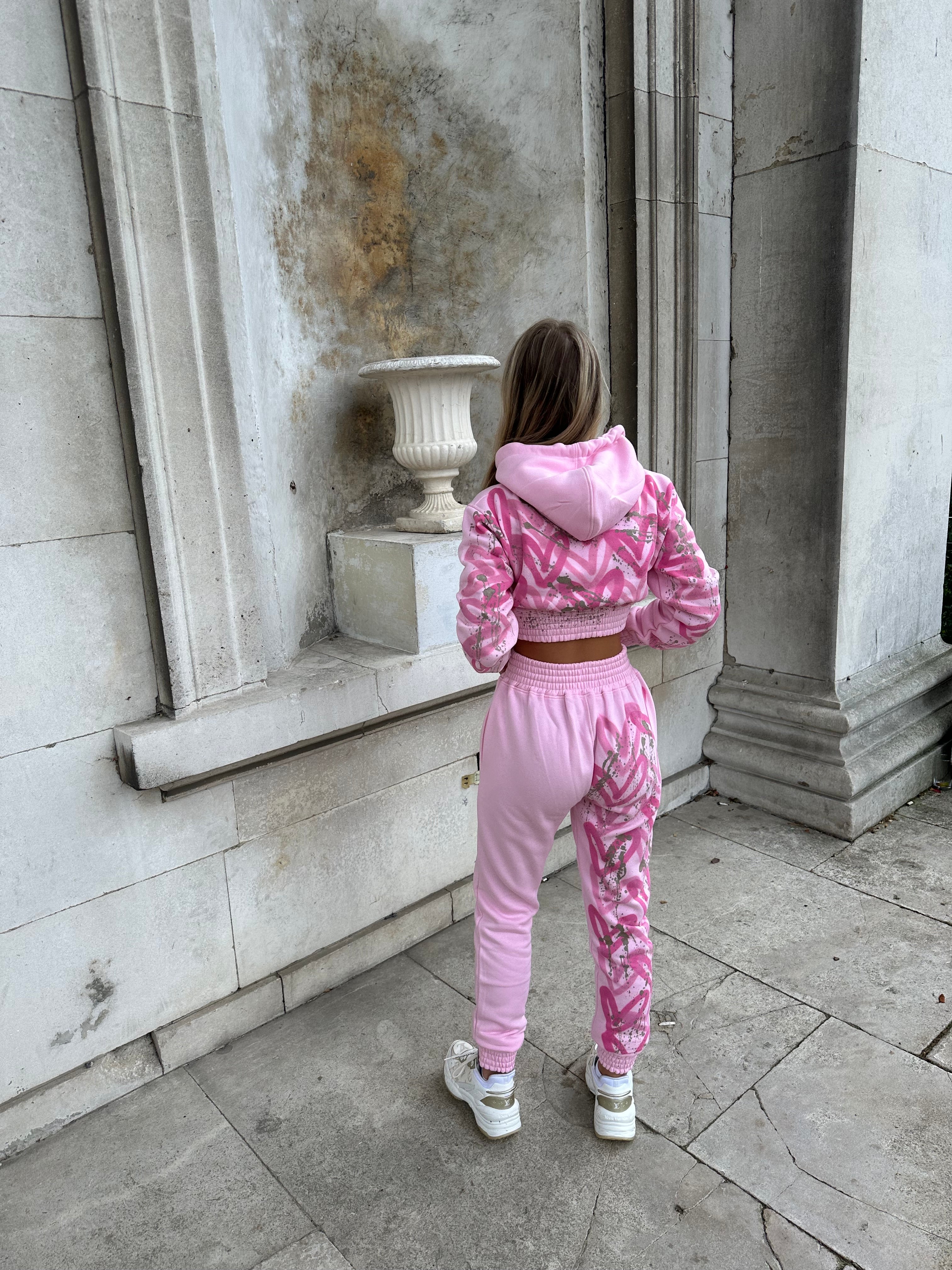 Cropped discount pink tracksuit