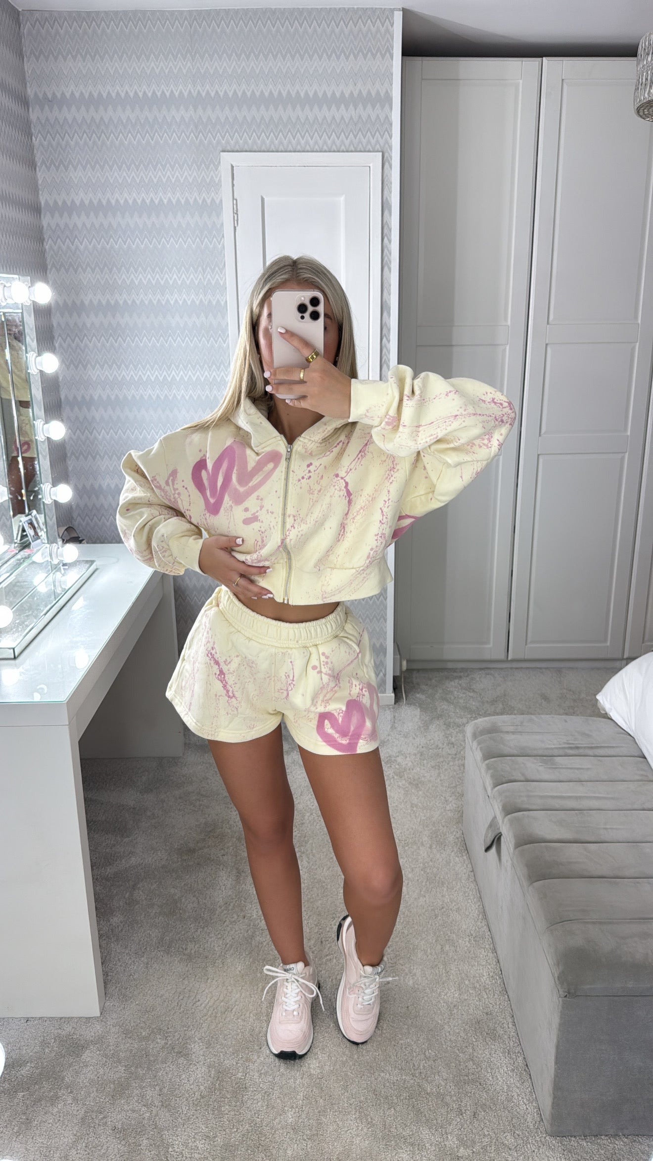 Pink heart short set💘✨