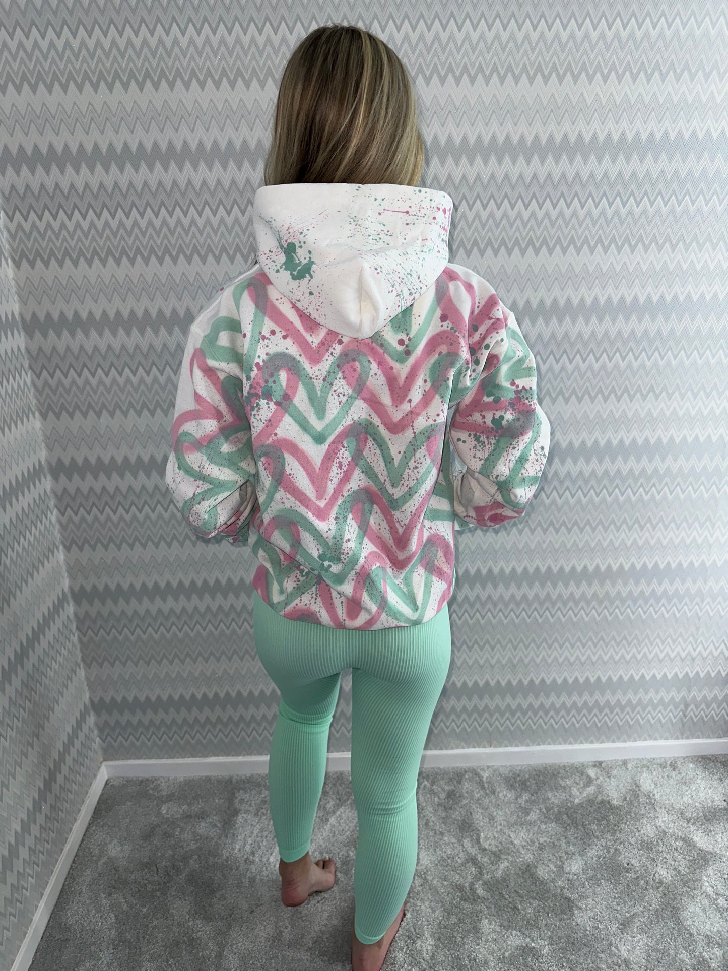 Mint&pink hoodie💚🩷