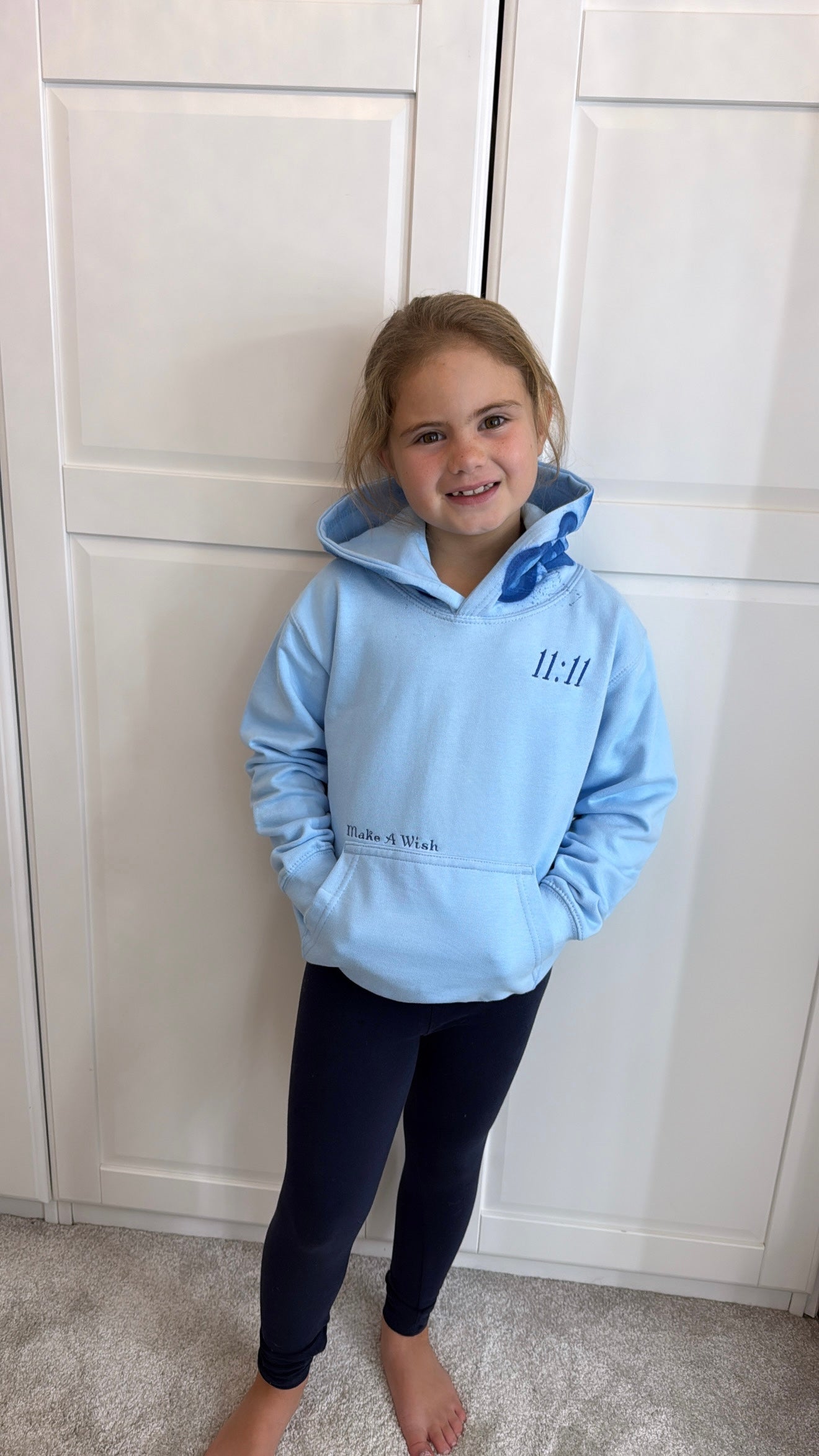 Kids ‘11:11 make a wish’ Hoodie💙🧿🩵