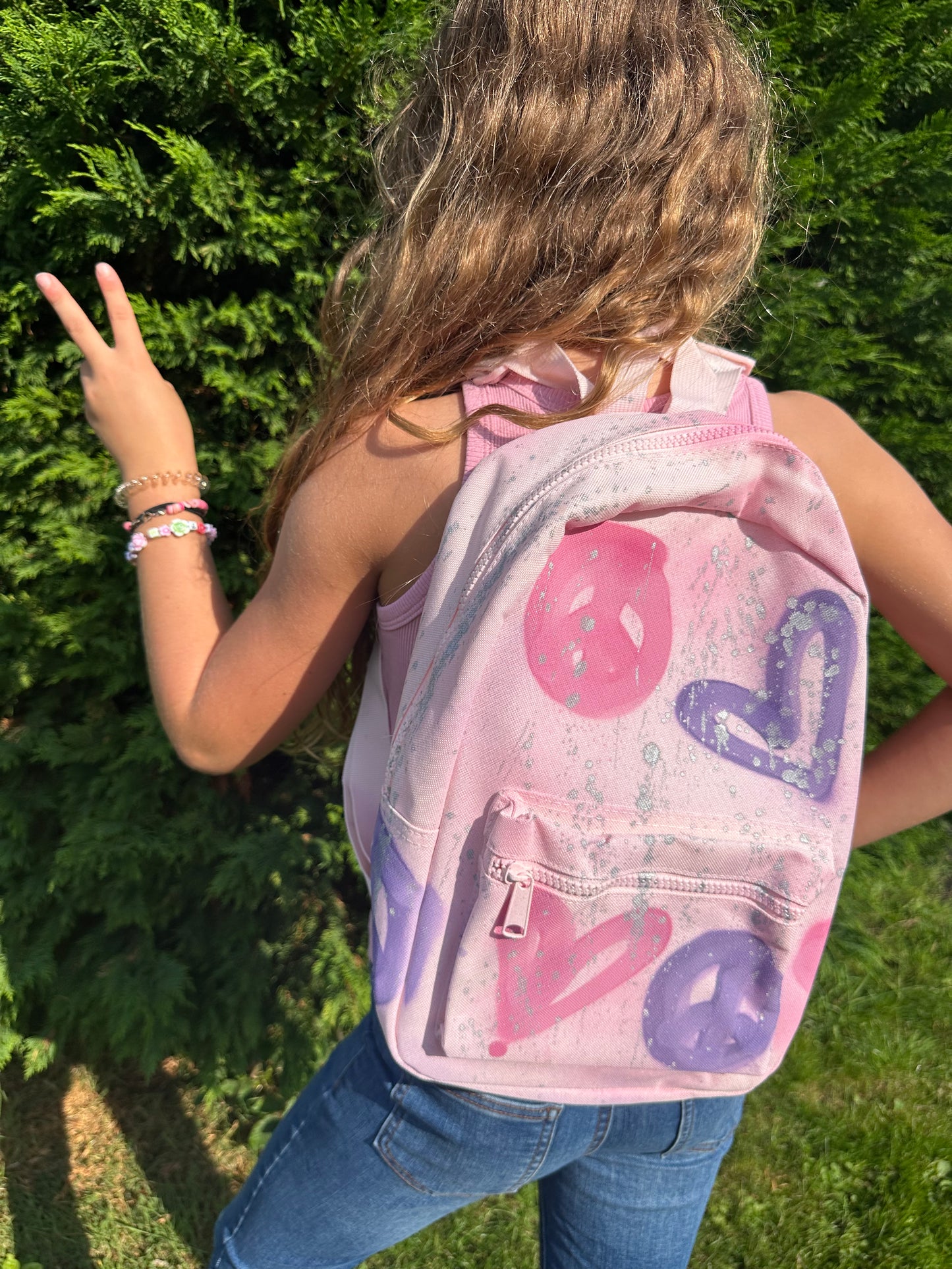 Pink&purple backpack🩷☮️✌🏼