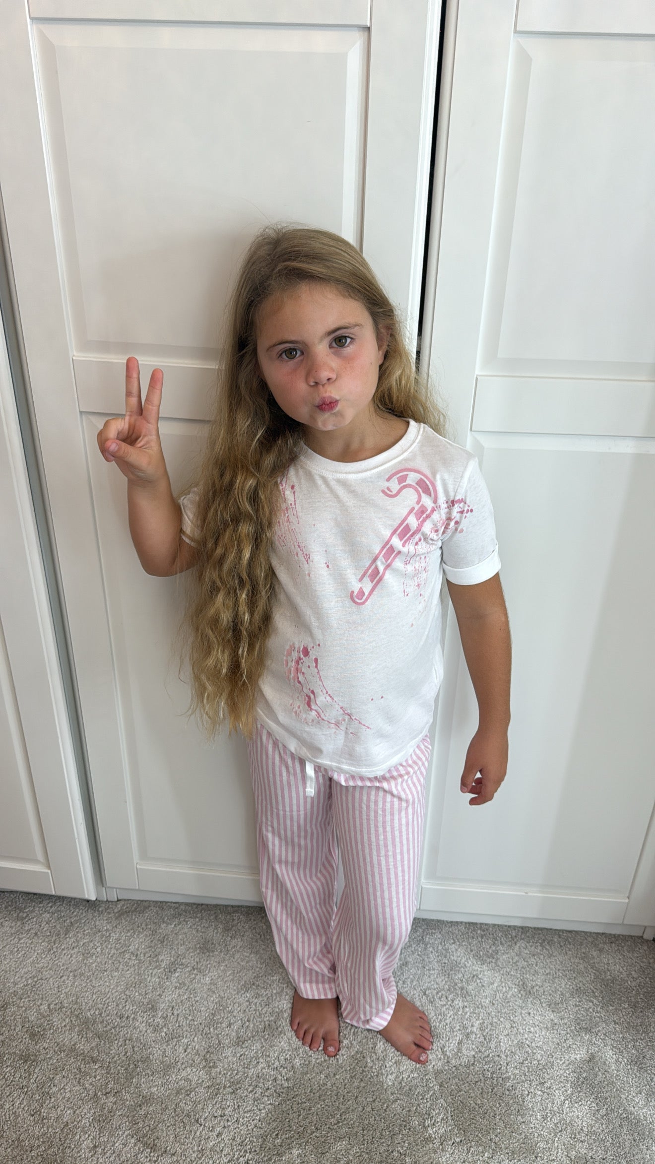 Kids candy cane pyjamas💕