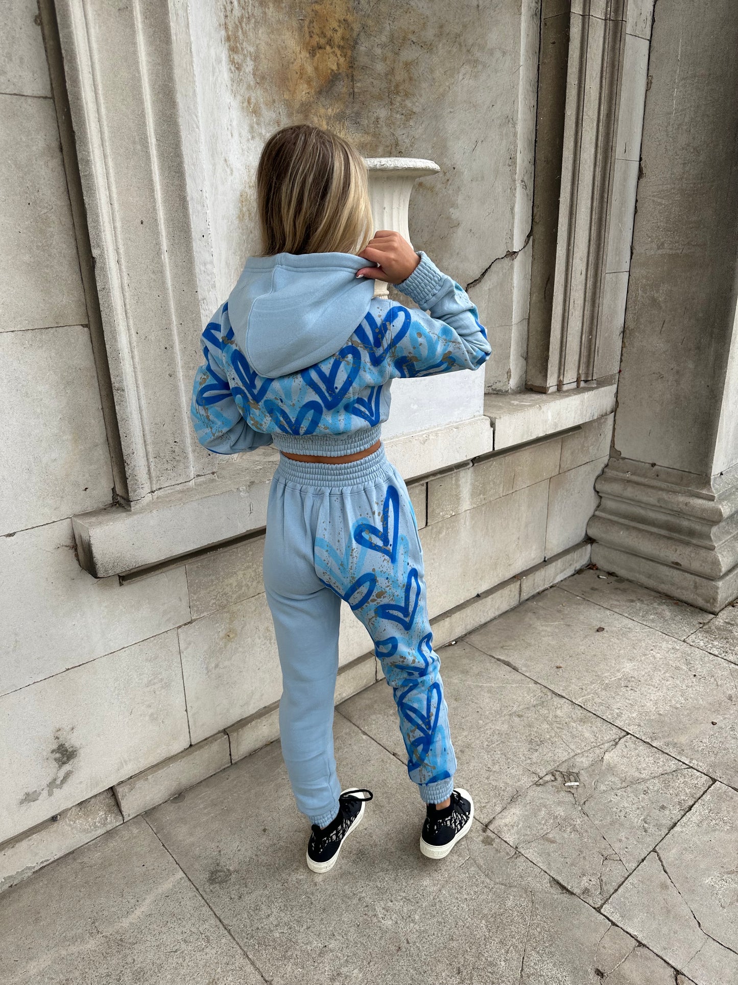 Blue cropped heart tracksuit💙🫶🏼