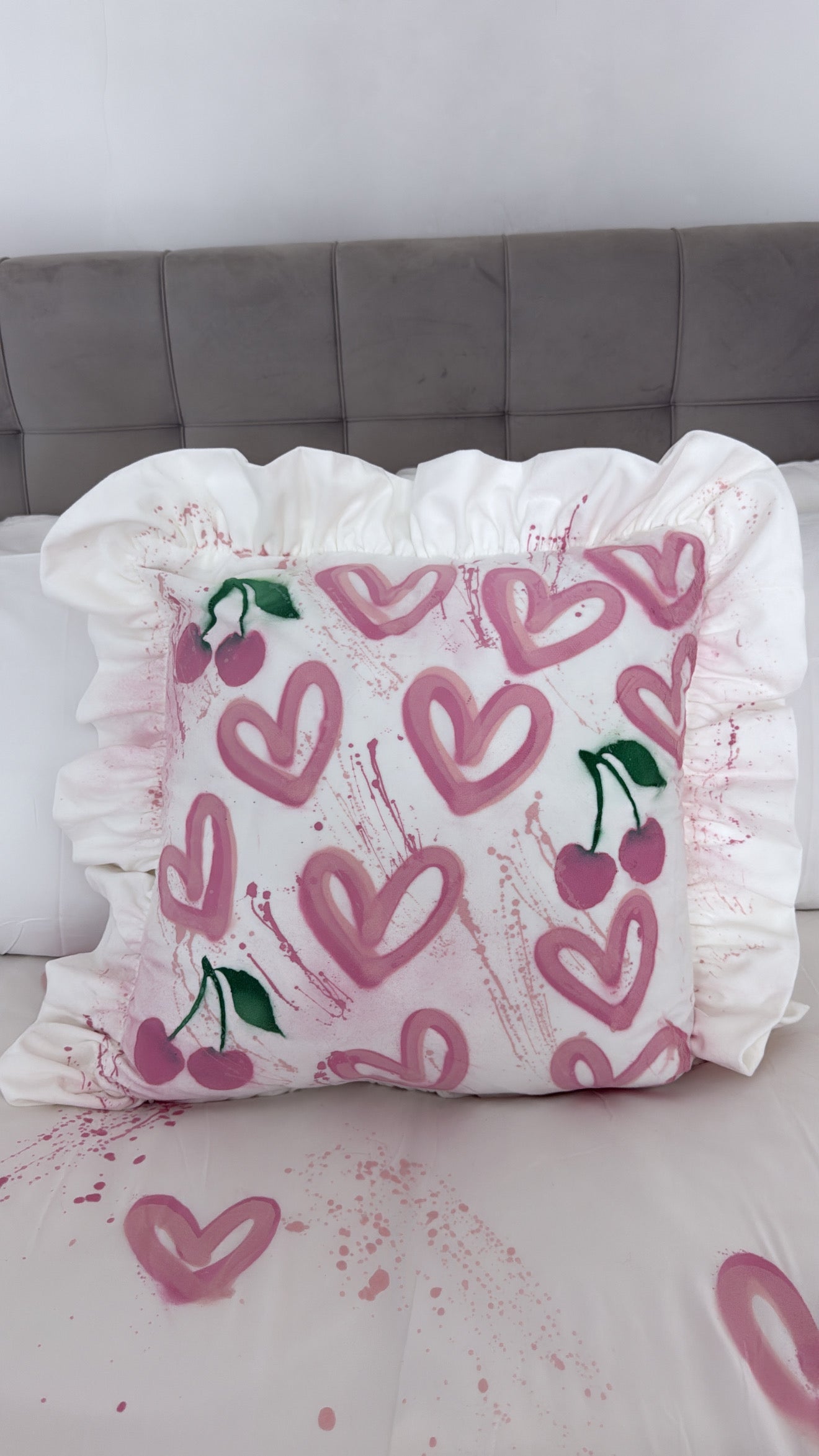 Pink cherry pillow case💞🌸